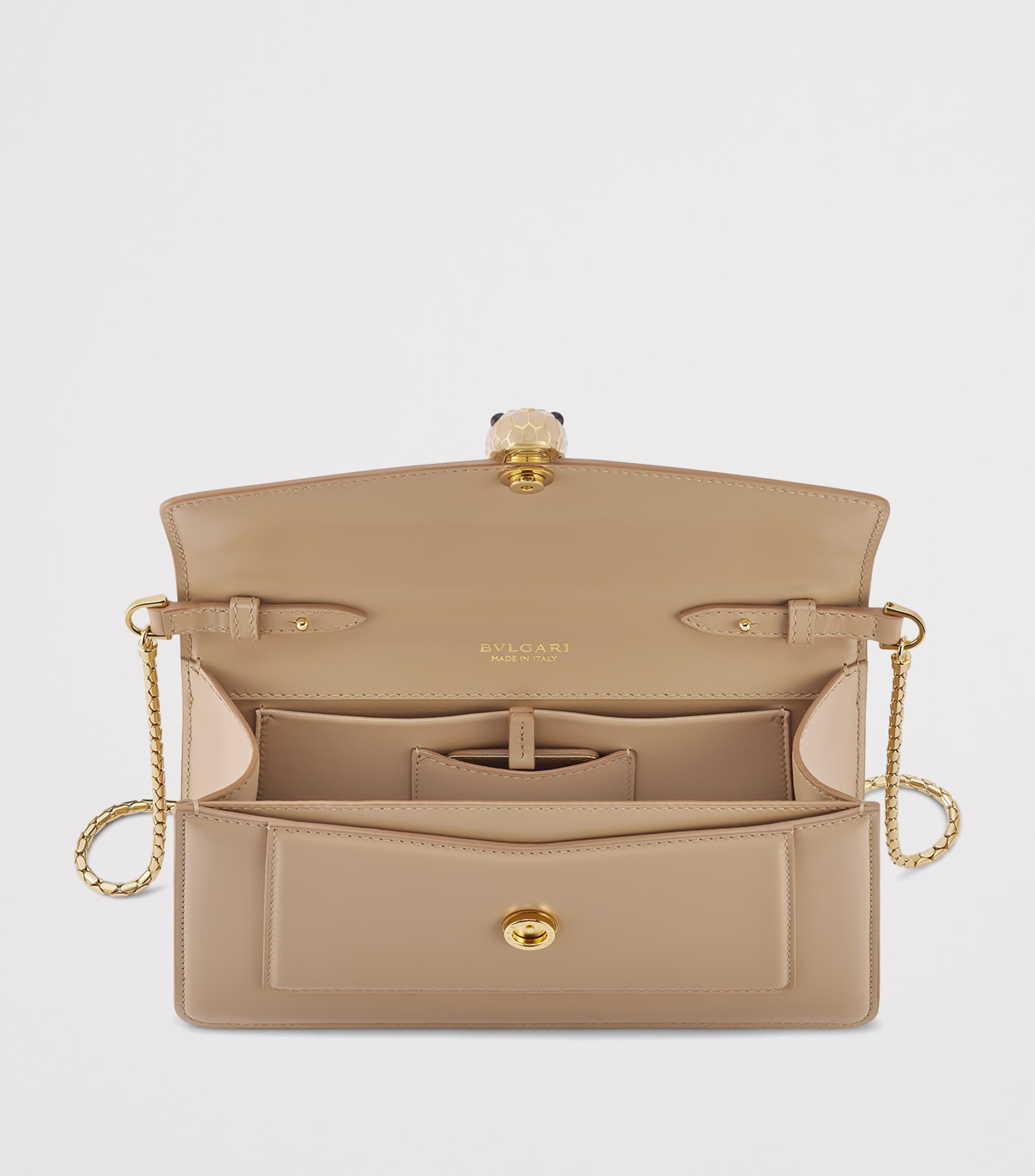 Leather Serpenti Forever Cross-Body Bag BEIGE Image 3