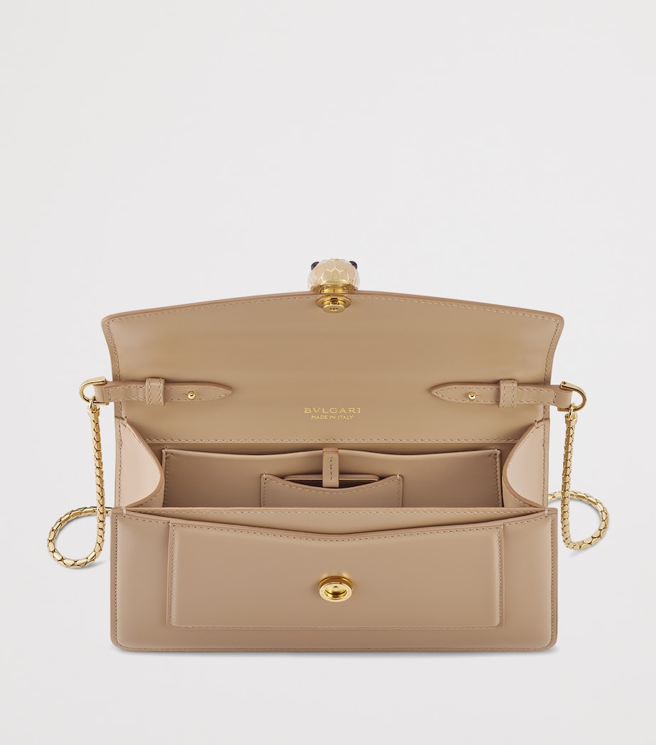 Leather Serpenti Forever Cross-Body Bag BEIGE Image 3