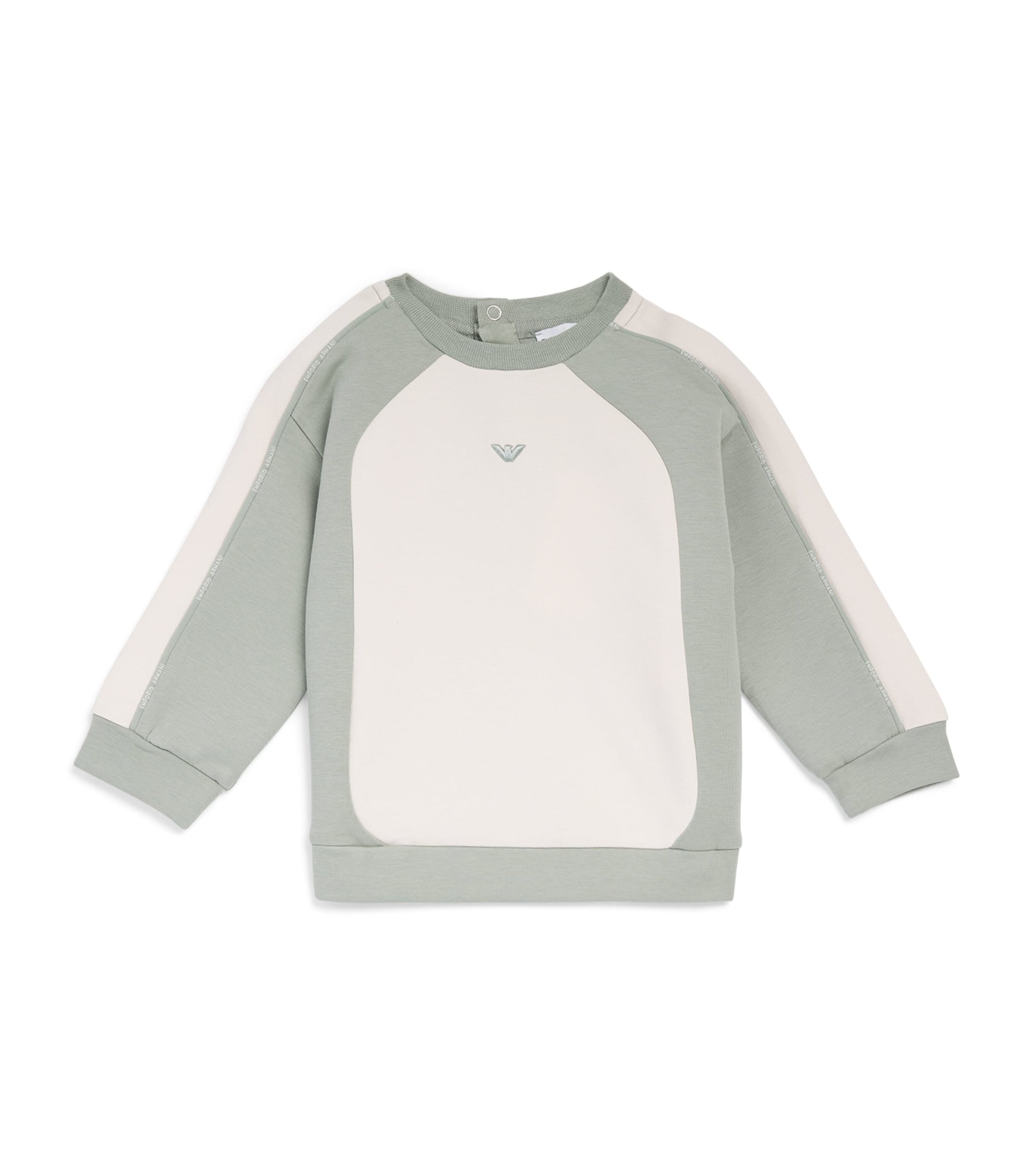 Emporio Armani Kids Colour-Block Logo Sweatshirt (6-36 Months) Wh Image 1