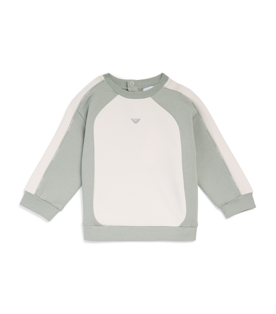 Emporio Armani Kids Colour-Block Logo Sweatshirt (6-36 Months) Wh Image 1