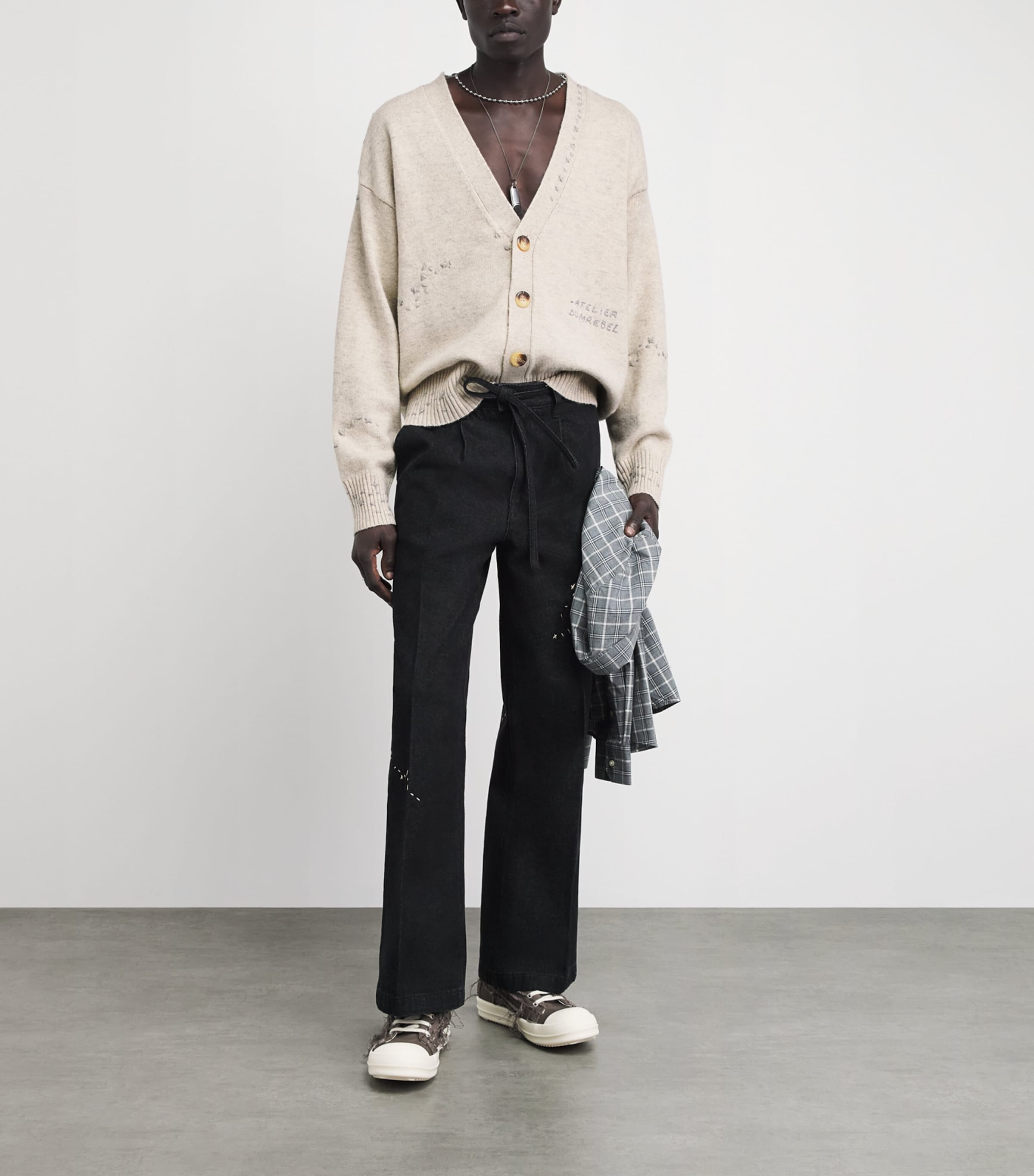 Wool-Blend Renegade Cardigan GREIGE Image 2