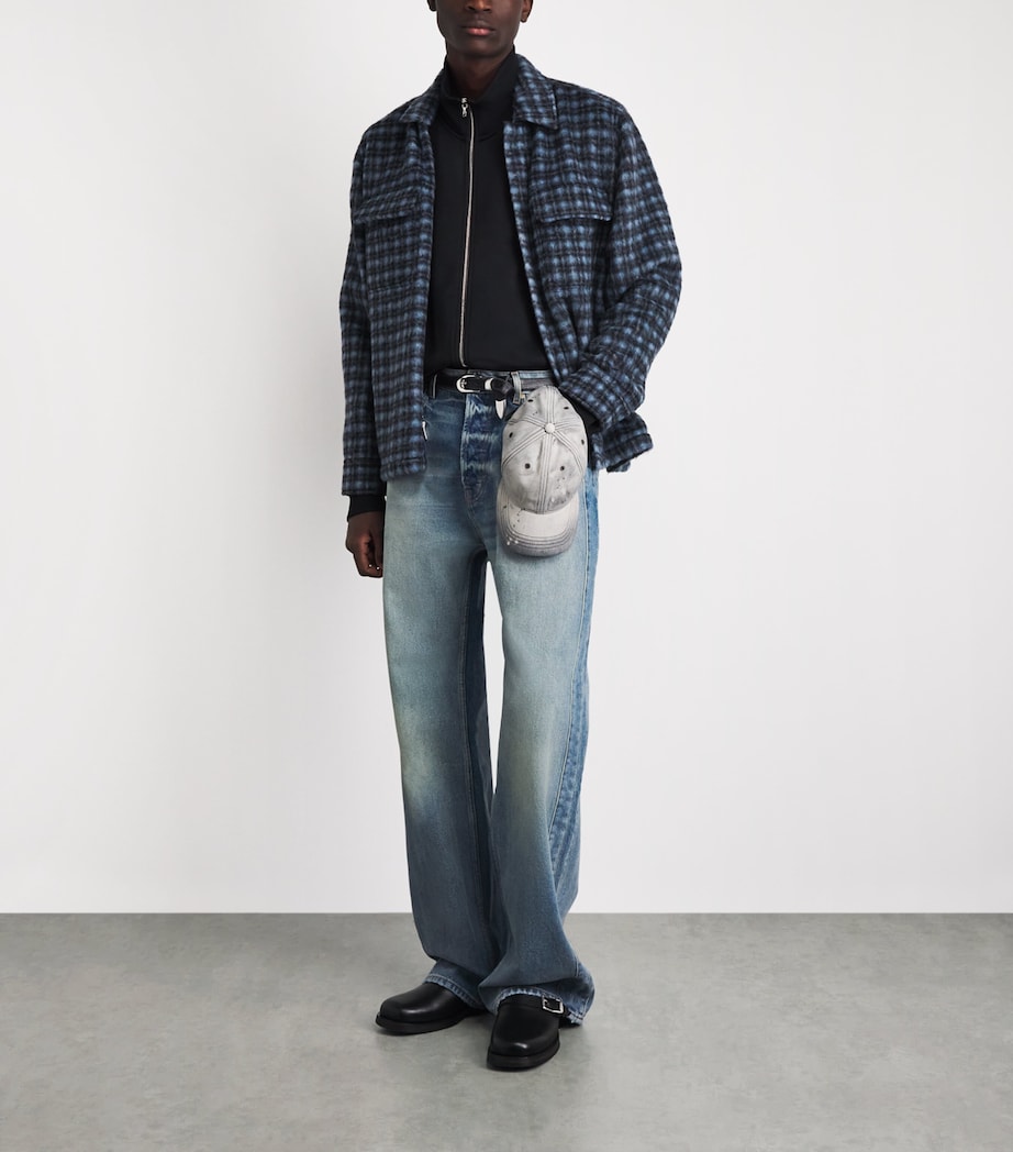 Rhude Mens Traxedo Relaxed Jeans Woodlnd Wht Image 2