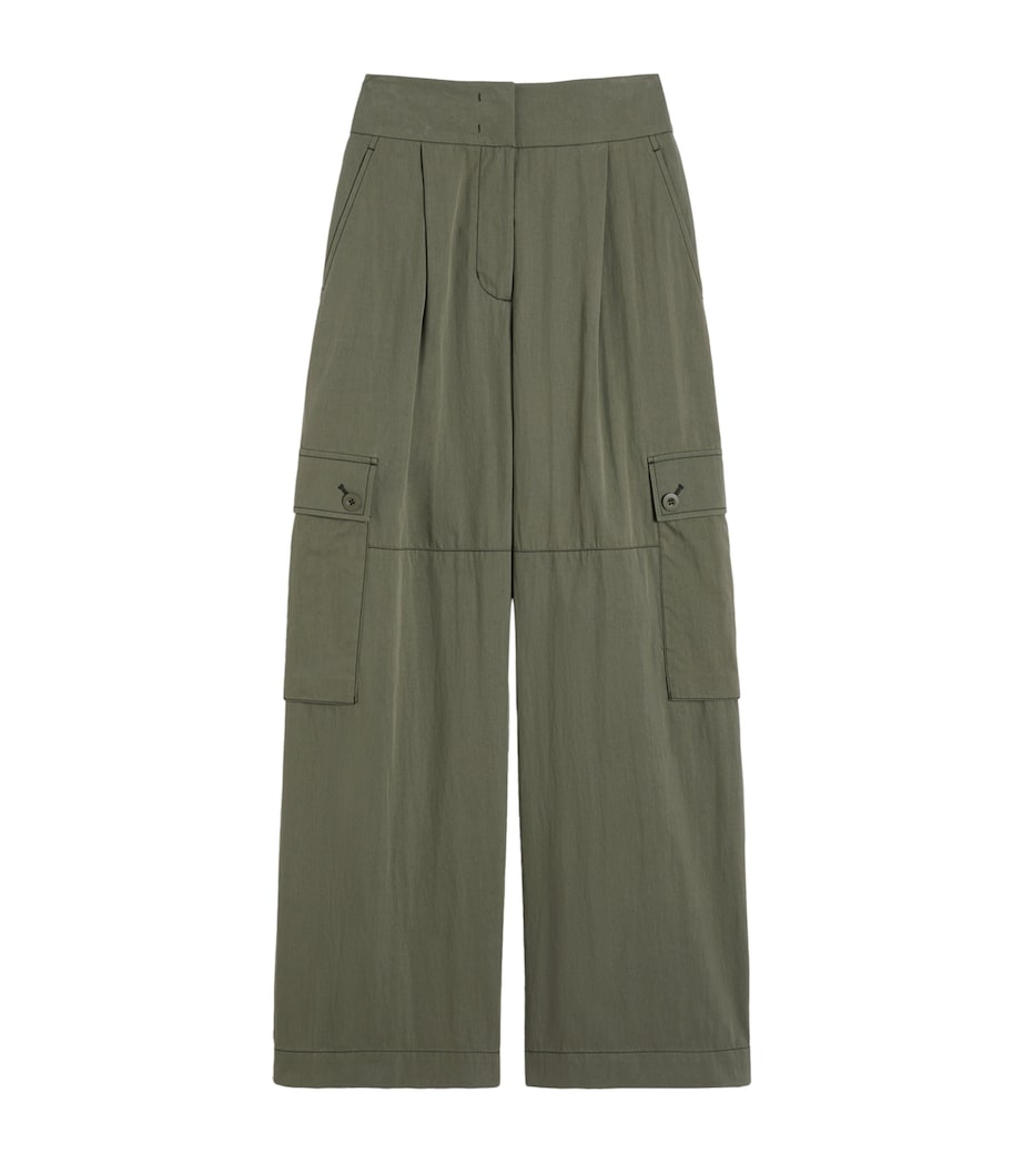 Cotton-Blend Cargo Trousers DARK GREEN Image 1