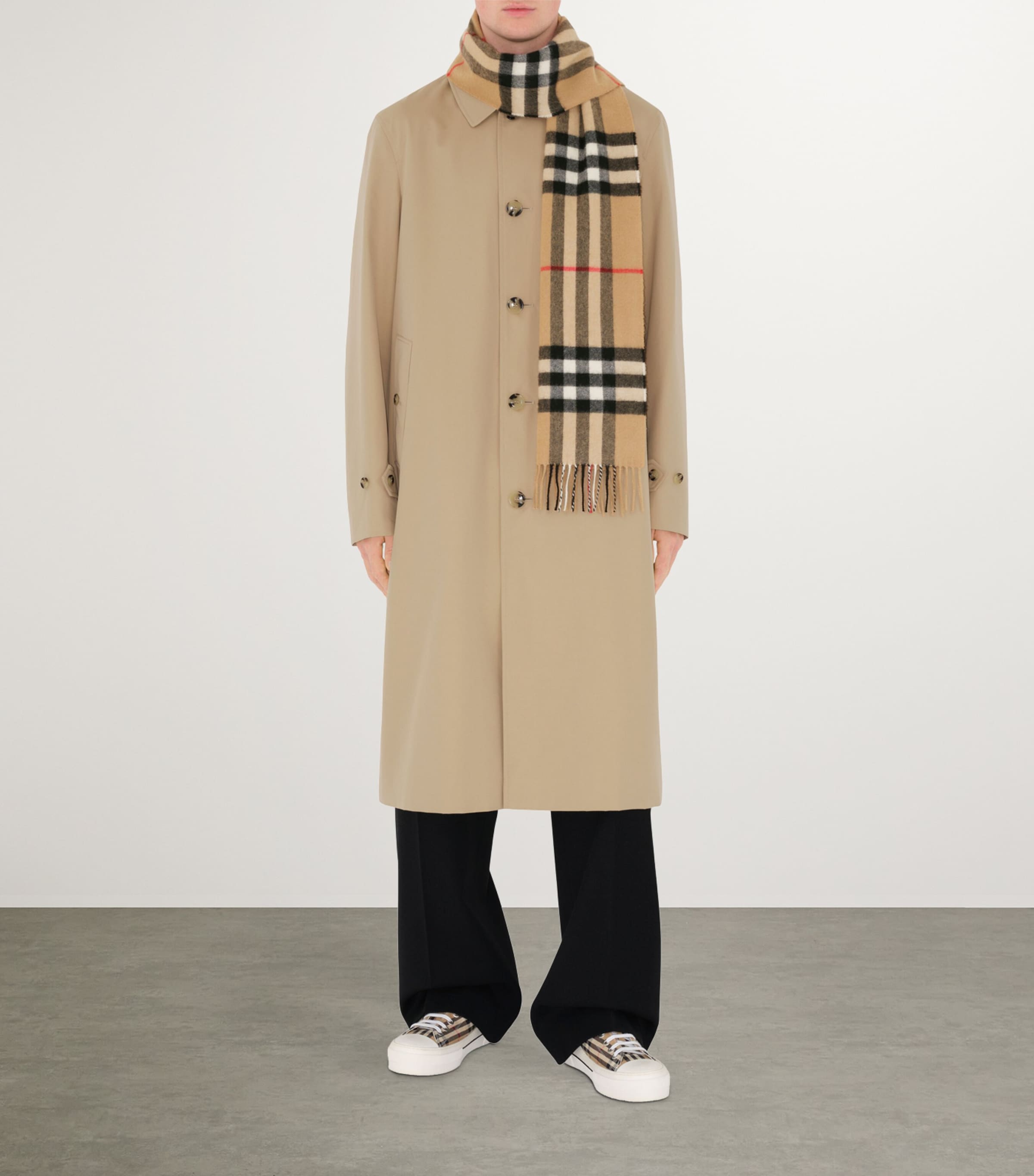 Burberry Cashmere Check Scarf Archive Beige Image 5