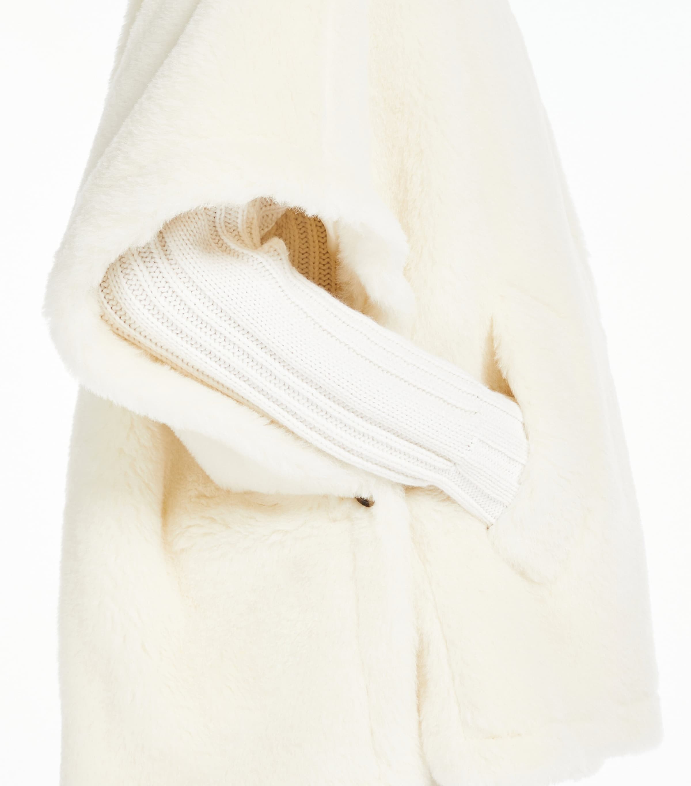 Max Mara Womens Alpaca-Wool-Silk Cape Optical White Image 5