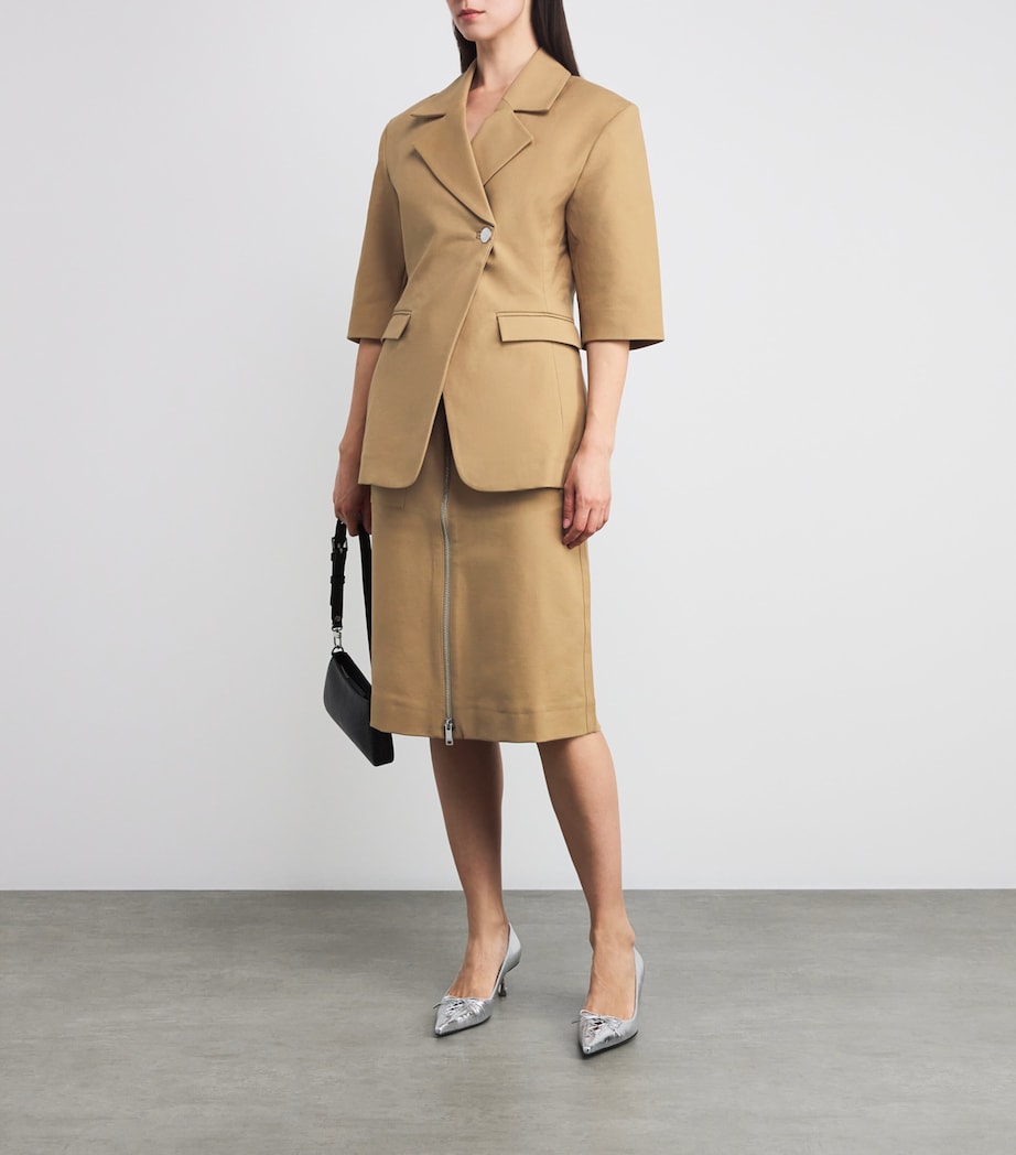 Stretch-Cotton Belt Mini Skirt 177 TIGER'S EYE Image 2