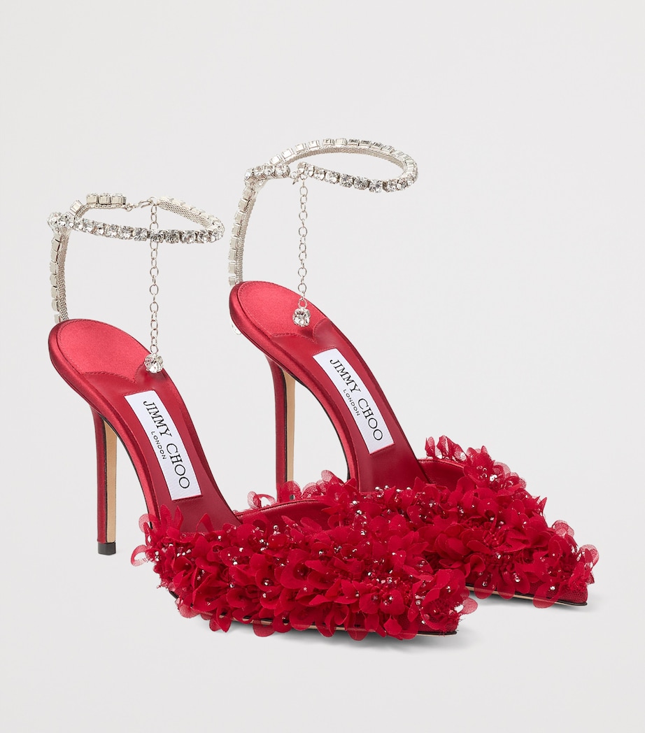 Saeda 100 Floral Embellished Pumps RUBY RED/CRYSTAL Image 2