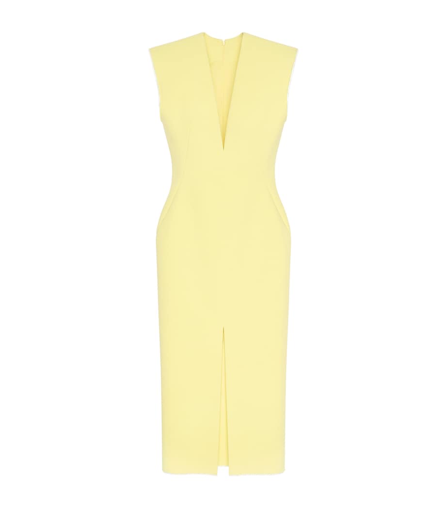 Wool-Blend Structured Midi Dress ACID YELLOW Image 1
