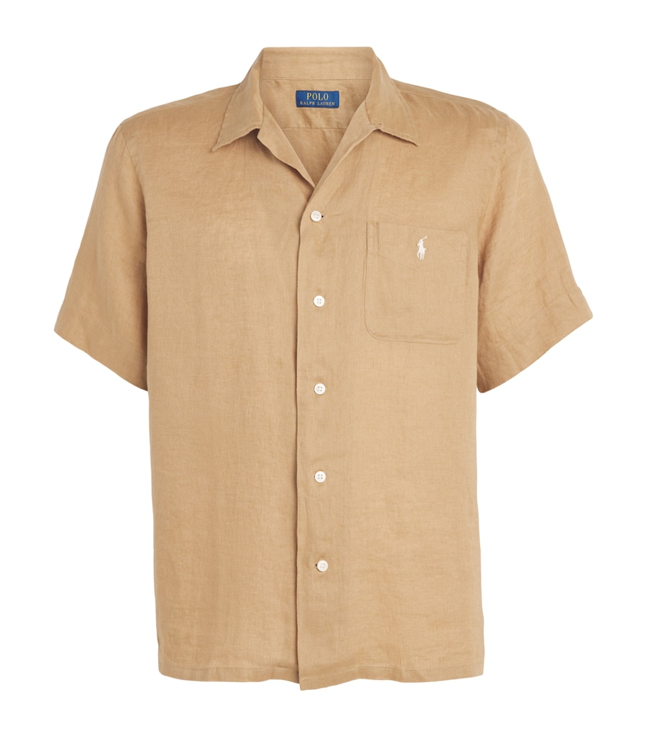 Polo Ralph Lauren Mens Linen Short-Sleeve Classic-Fit Shirt Cafe Tan Image 1