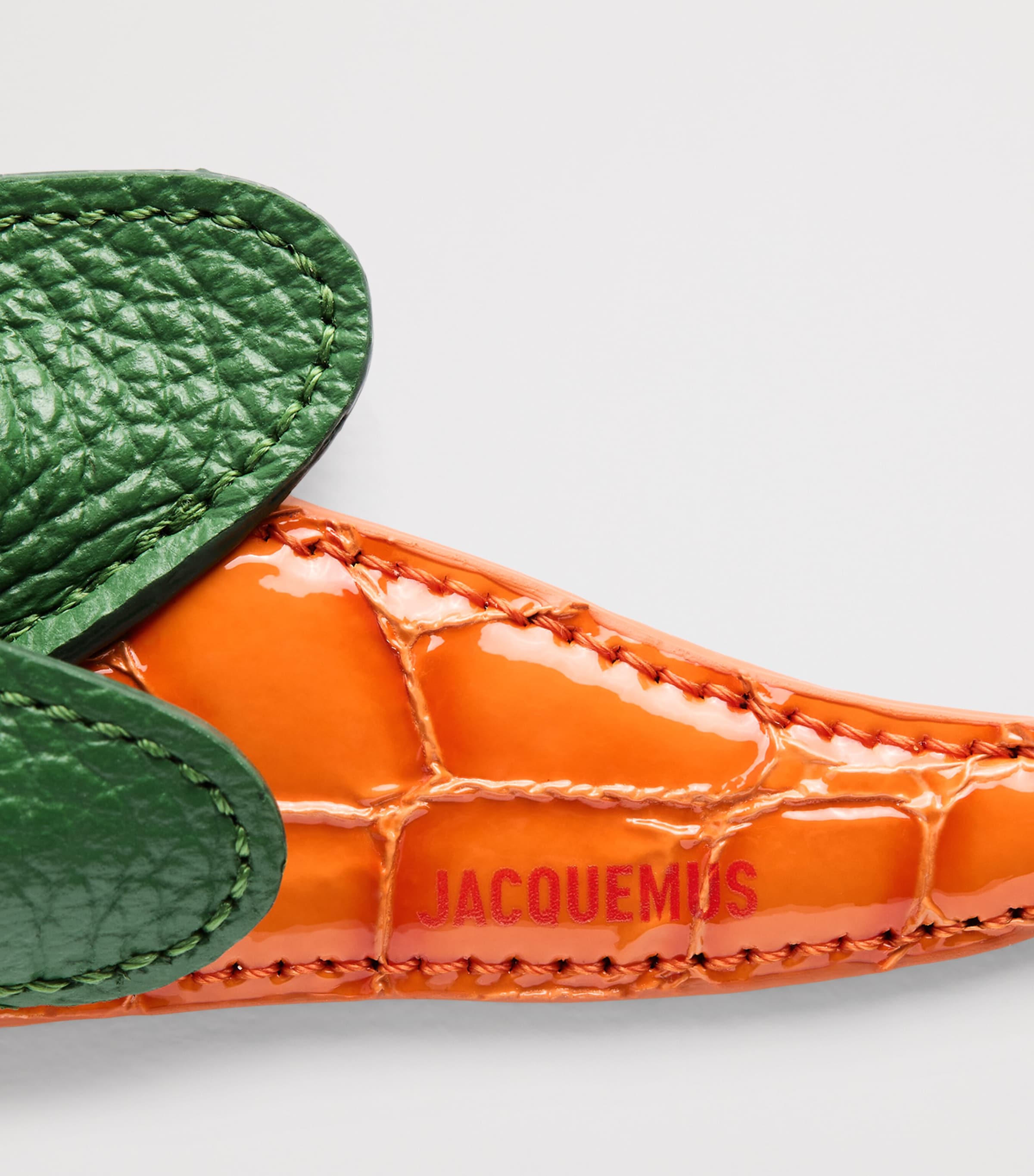 Jacquemus Leather Carrot Bag Charm Green / Orange Image 2