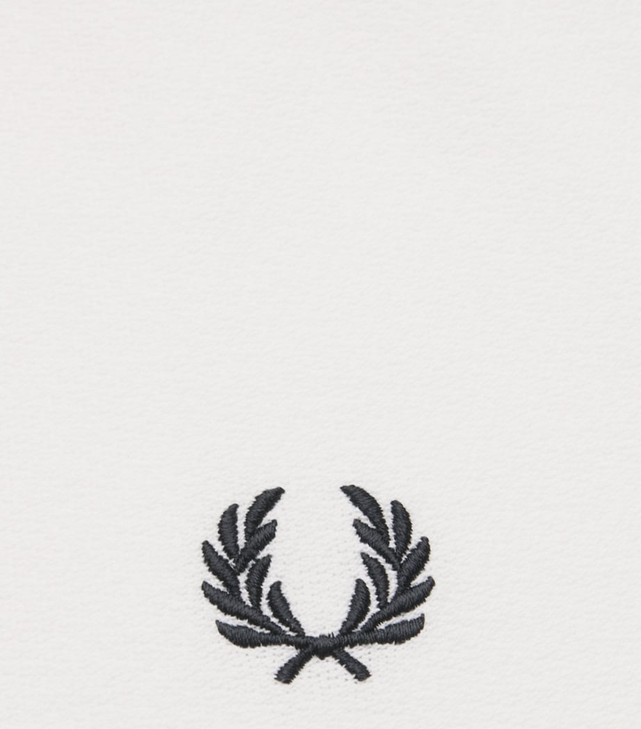 Fred Perry Mens Cotton Crepe Piqué Polo Shirt Snow White Image 6