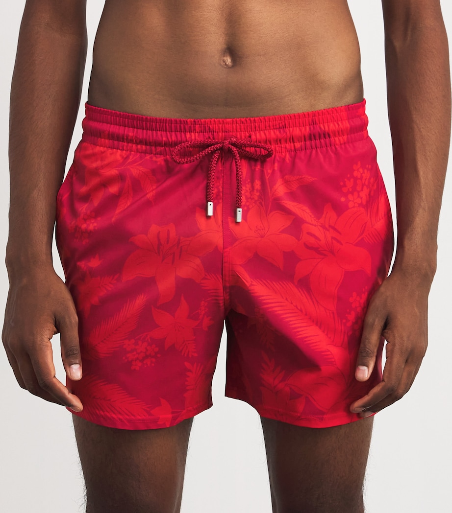Flower Power Print Moorise Swim Shorts 228-LIPSTICK Image 3