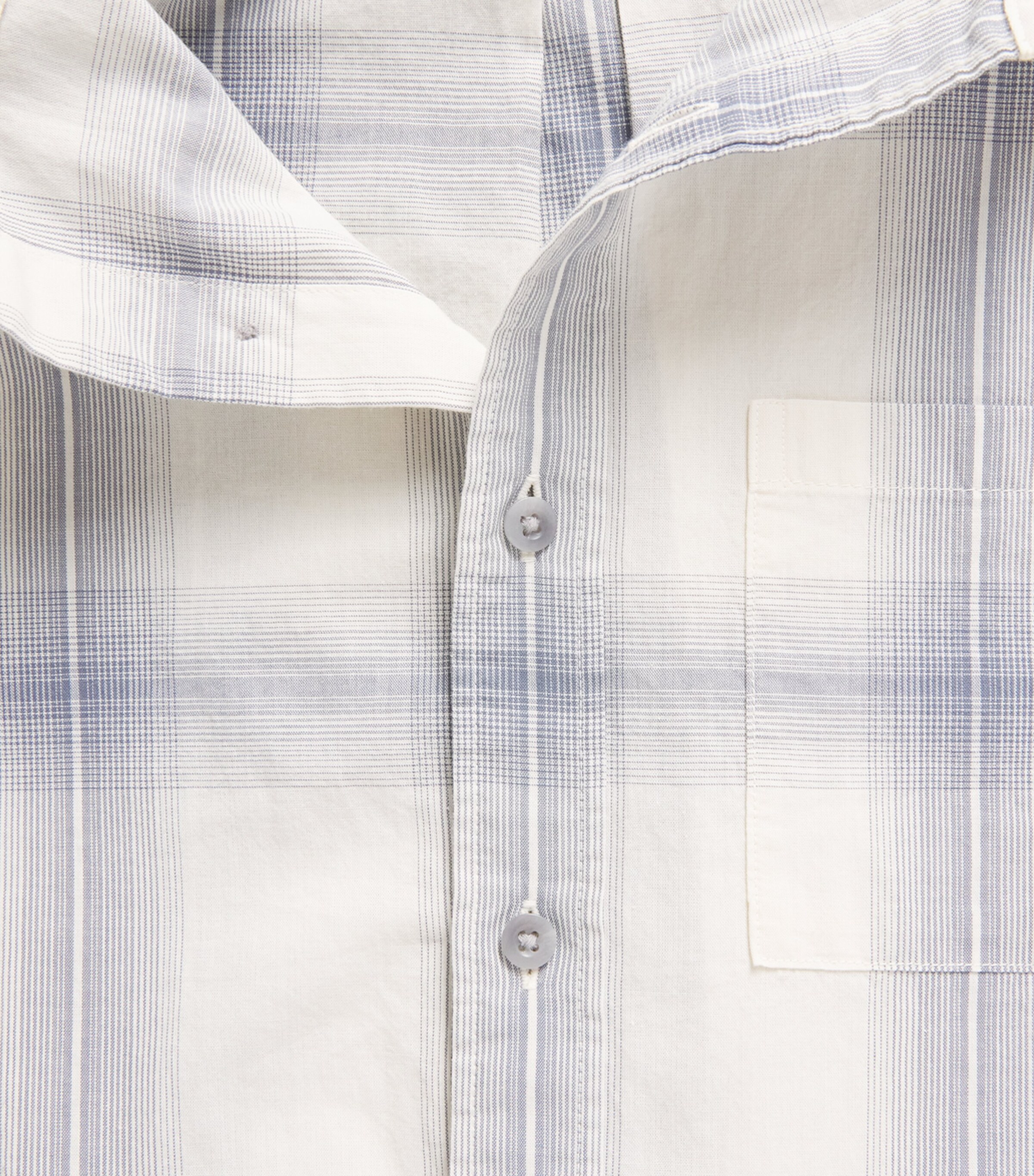 Vince Mens Cotton Check Townes Shirt Blanco/hawk Blue Image 6