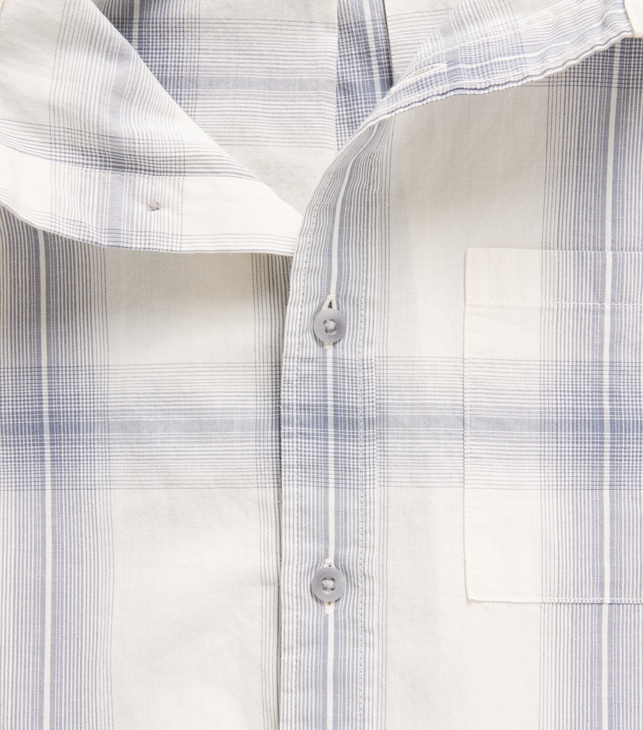 Vince Mens Cotton Check Townes Shirt Blanco/hawk Blue Image 6