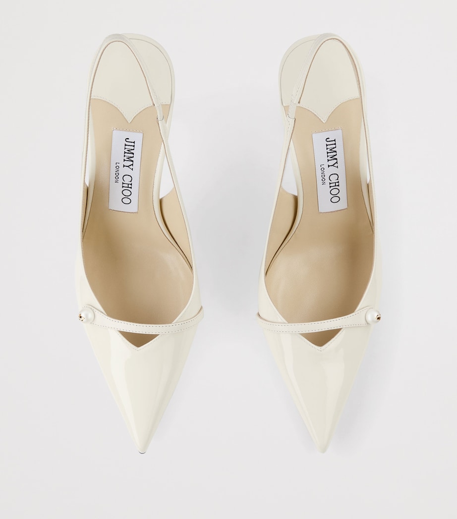 Amita 85 Leather Slingback Pumps LATTE/LATTE Image 3