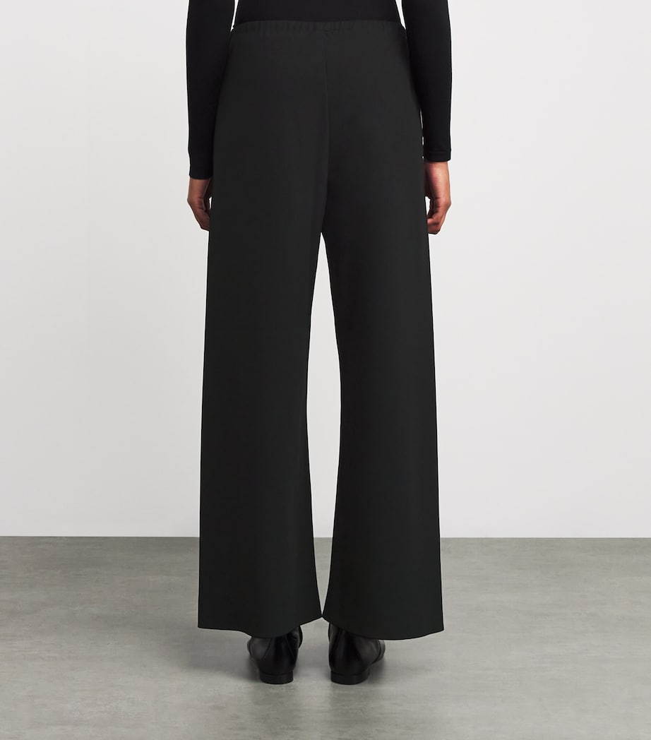Satin Bea Wide-Leg Trousers BLACK Image 4