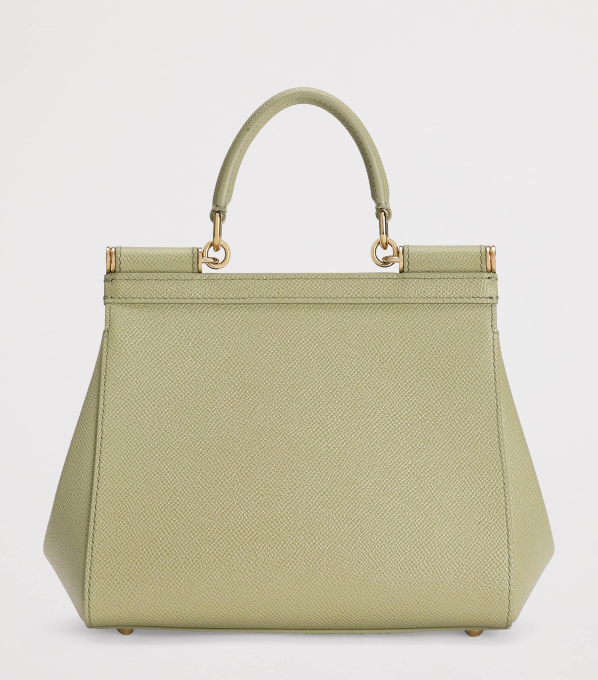Medium Leather Sicily Top-Handle Bag 80527-SAGE GREE Image 3