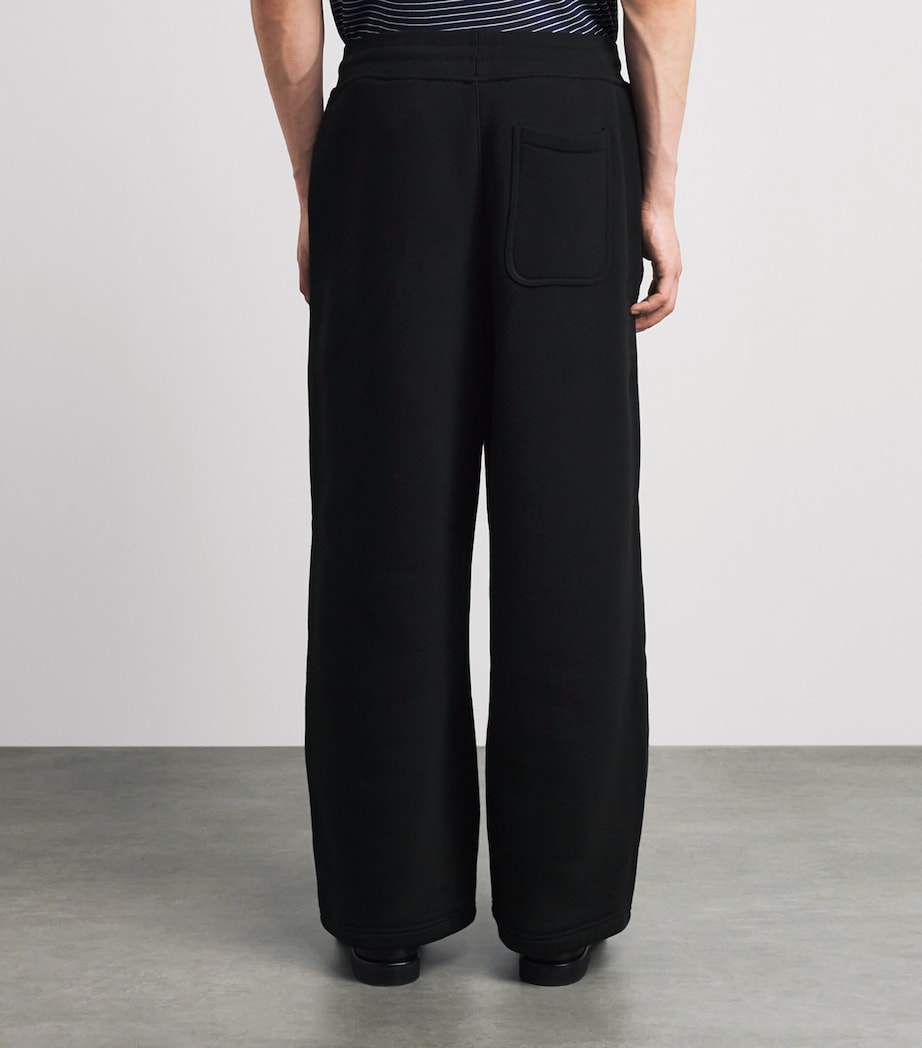 about:blank Mens Cotton Logo Pleated Sweatpants Black/ecru Image 5