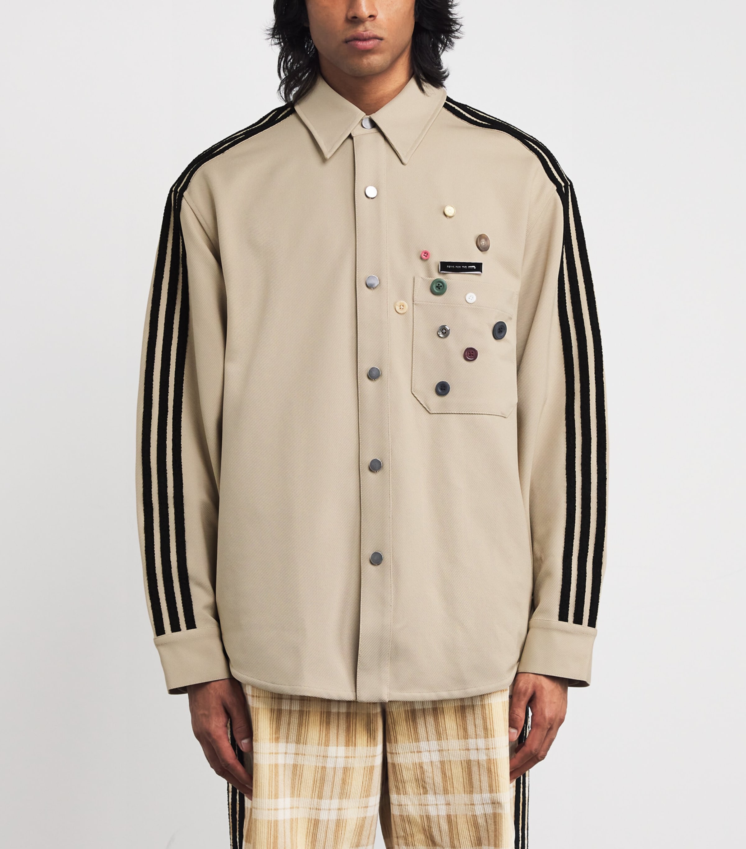 adidas Beige Originals x Song for the Mute Buttoned Shirt | Harrods UK adidas Beige Originals x Song for the Mute Buttoned Shirt | Harrods UK