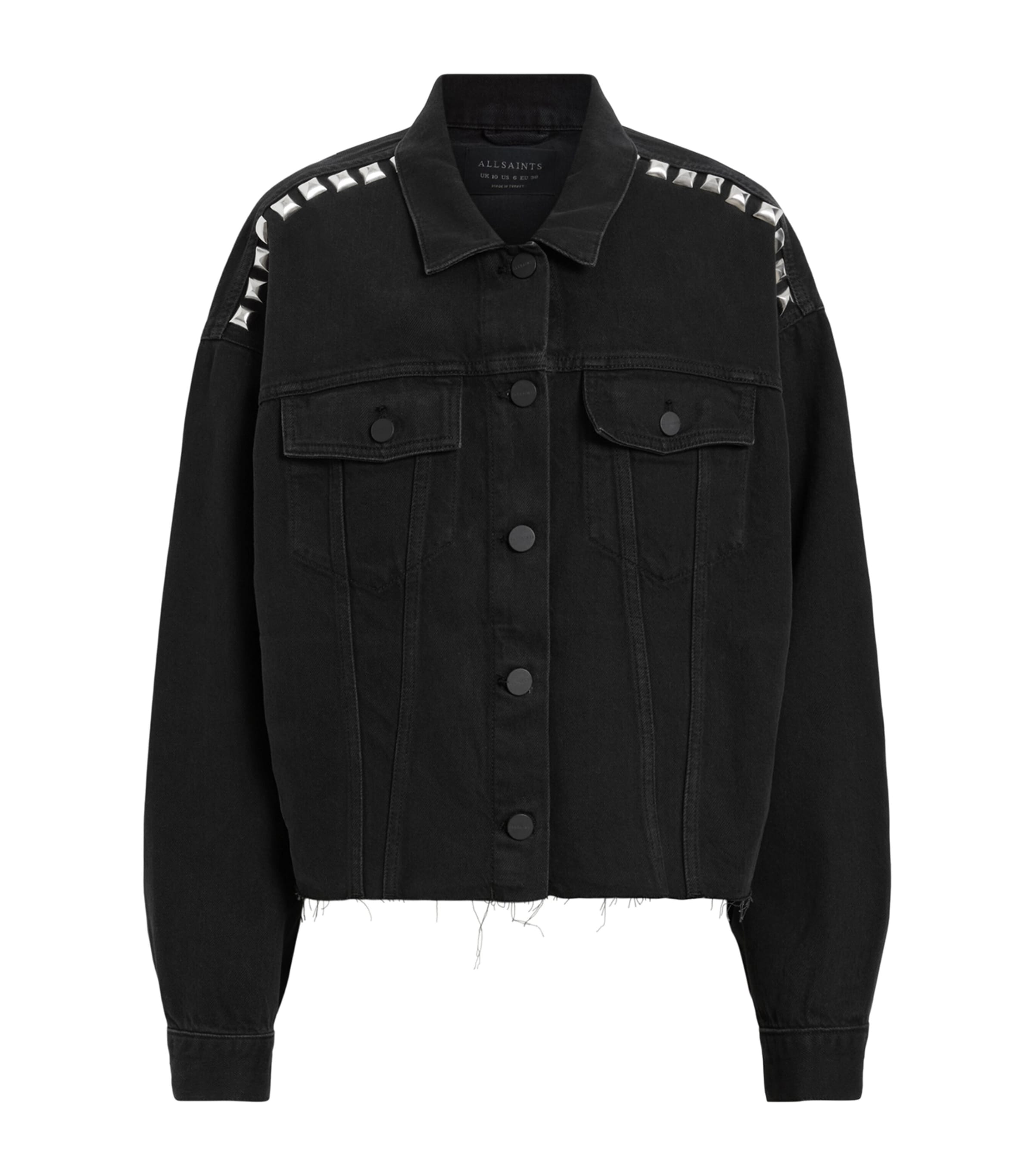 Shop Allsaints Piper Stud Shacket In Black