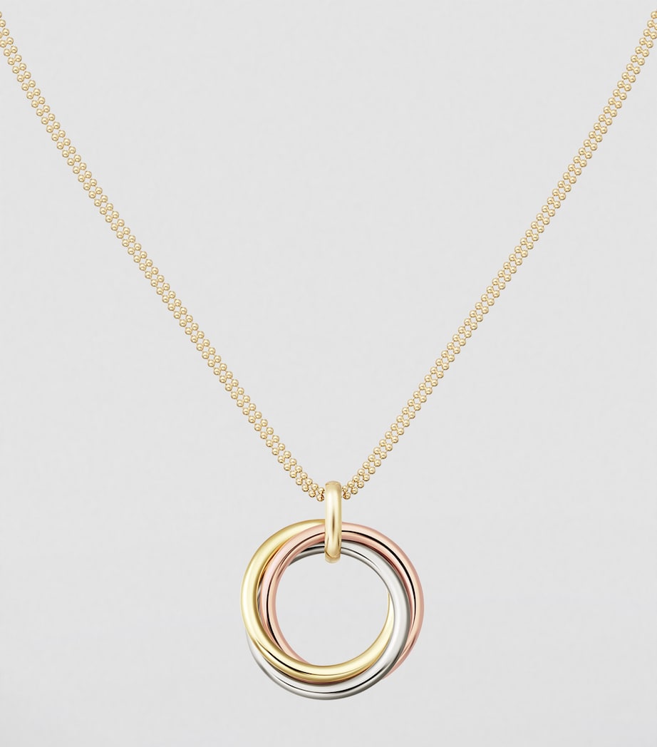 Mixed Gold and Diamond Trinity Necklace MIXED GOLD Image 4