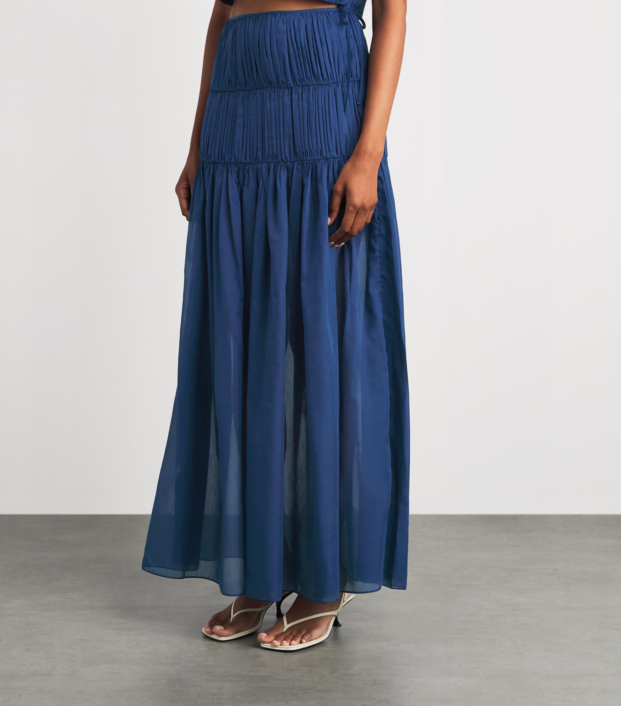 Moré Noir Womens Cotton-Silk Dani Maxi Skirt Bosphorus Image 4