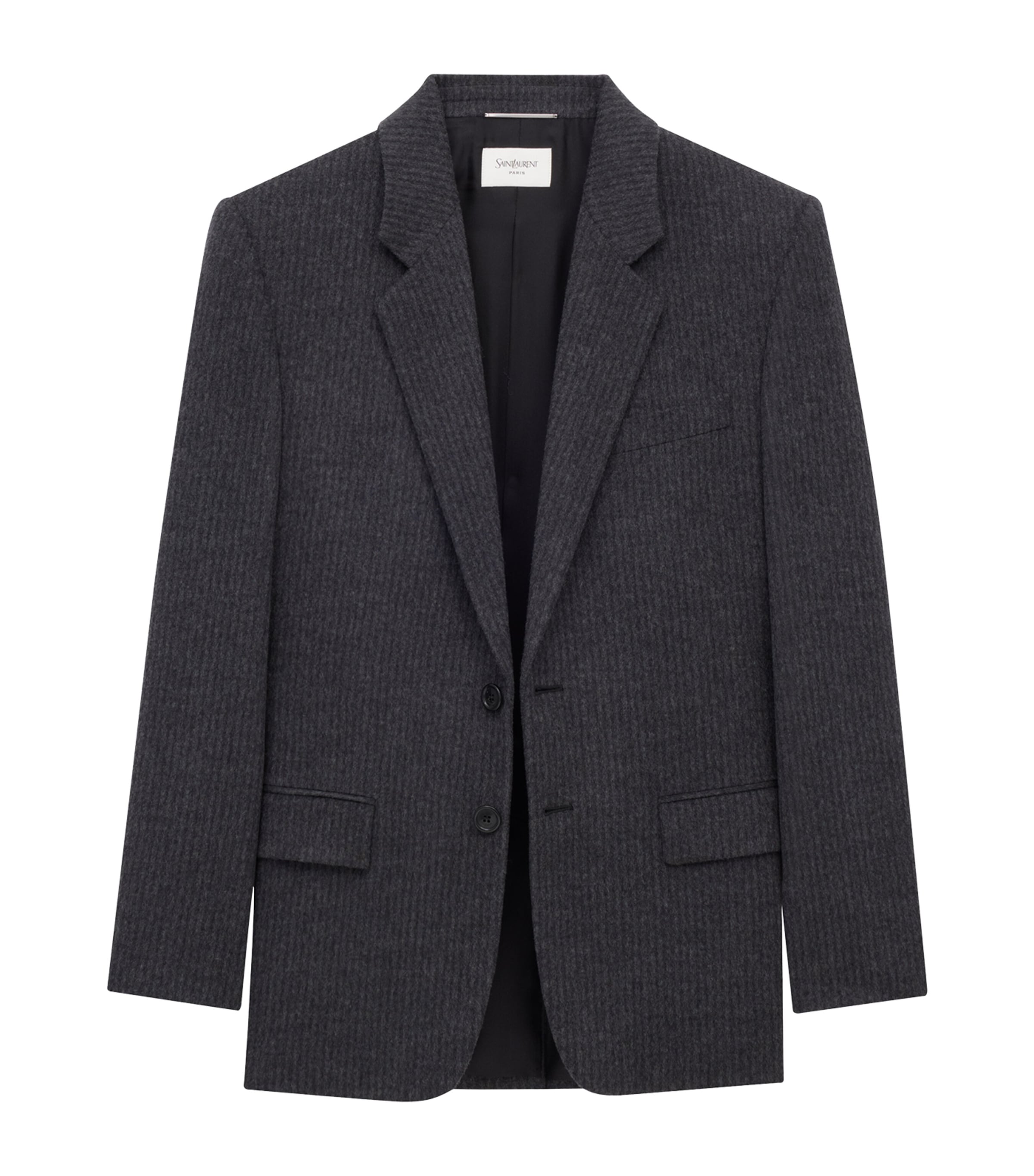 SAINT LAURENT / ジャケット/46/ウール/GRY/無地/354718Y968W Saint Laurent Grey Wool-Cashmere Single-Breasted Jacket | Harrods US