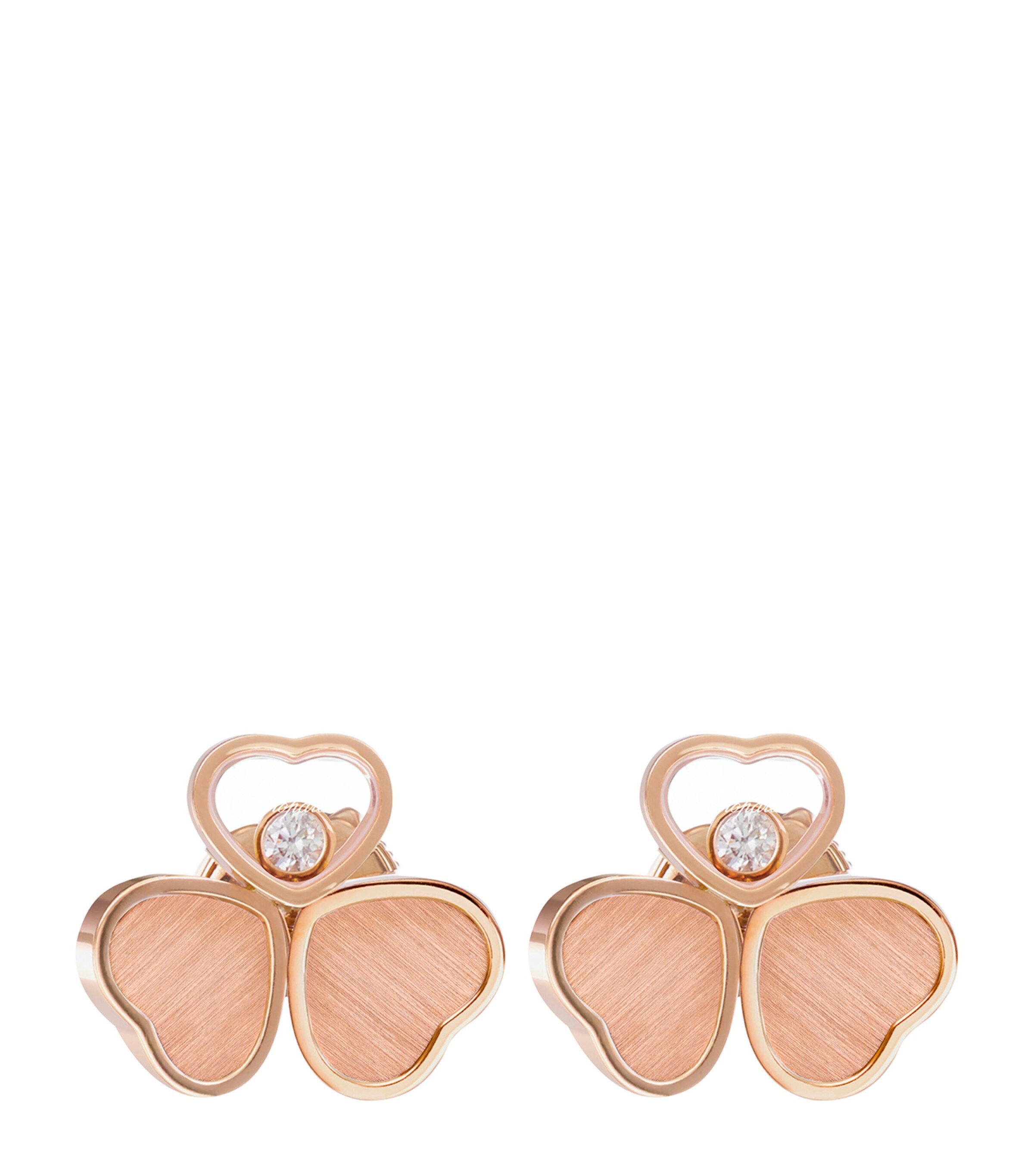 Chopard Rose Gold and Diamond Happy Hearts Wings Earrings Rose Gold Image 1