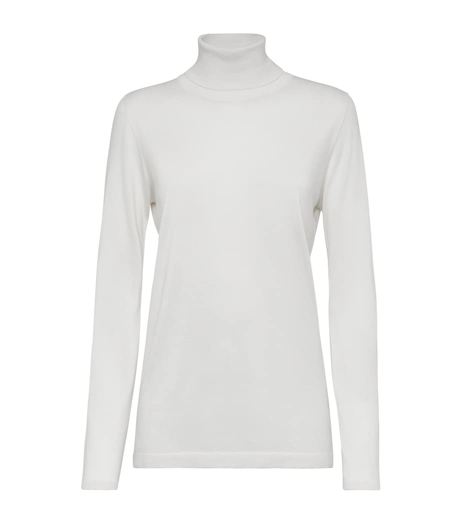 Brunello Cucinelli Womens Cashmere-Silk-Blend Rollneck Sweater Image 1