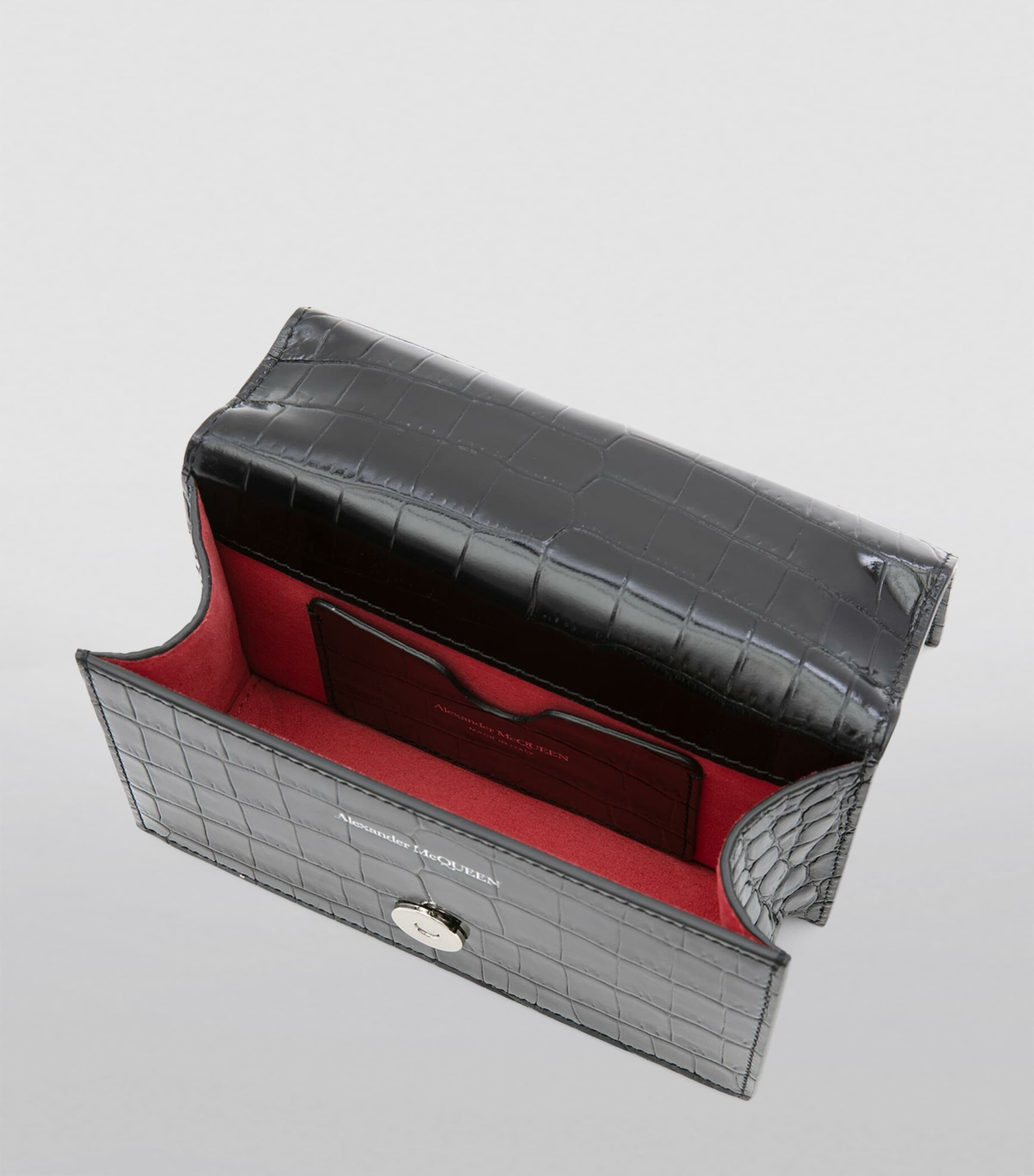 Leather Croc-Embossed Satchel 1001 Image 4