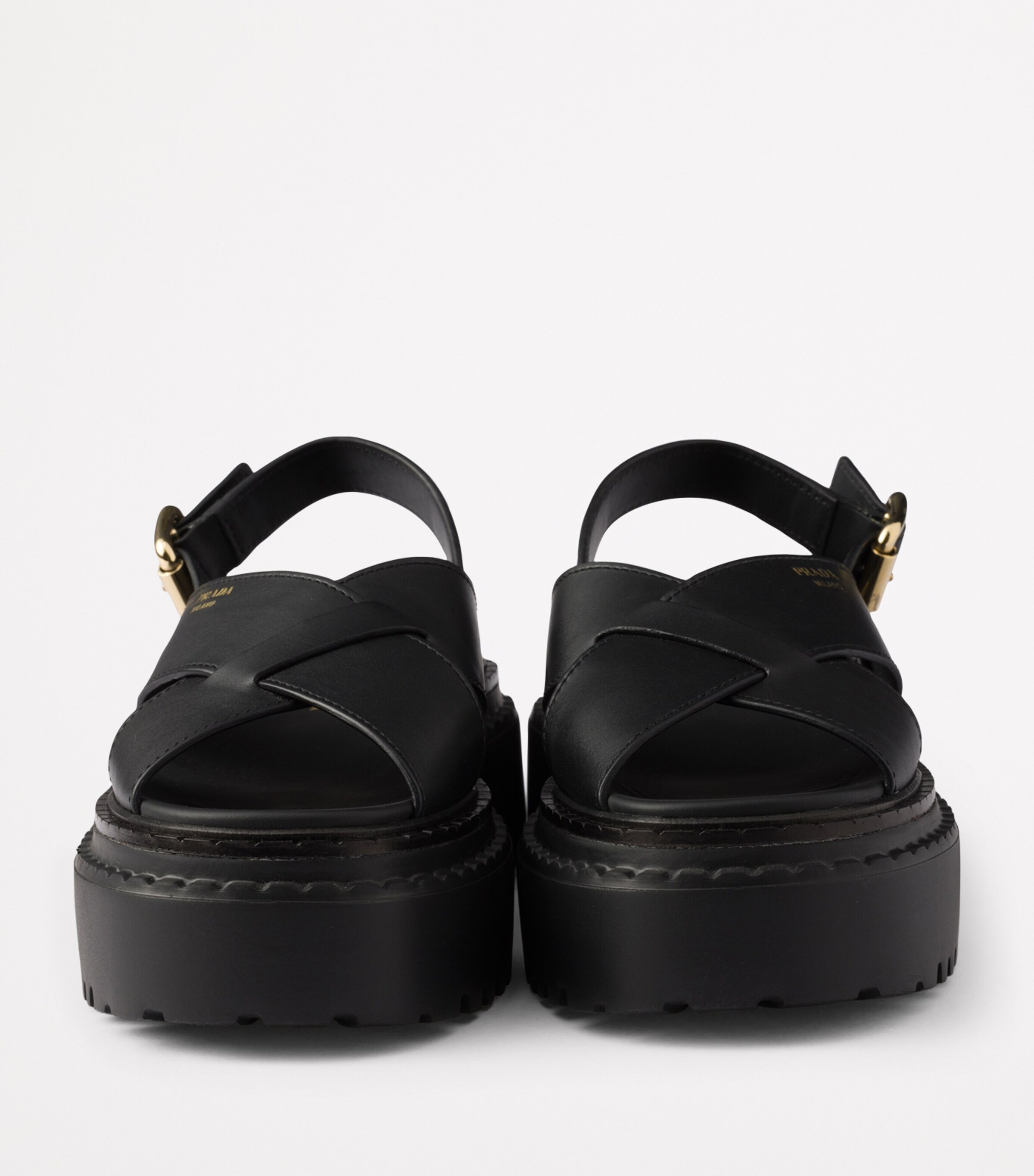 Prada Leather Criss-Cross Sandals Image 5