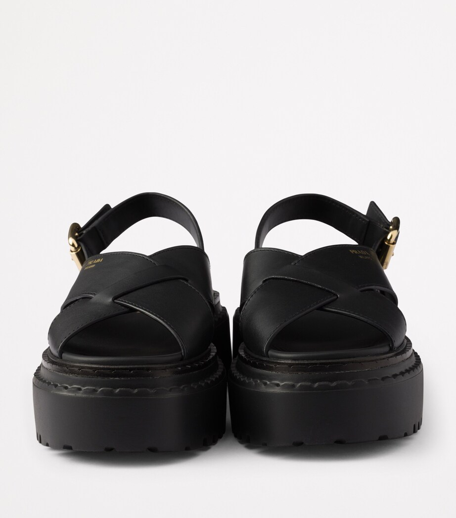 Prada Leather Criss-Cross Sandals Image 5