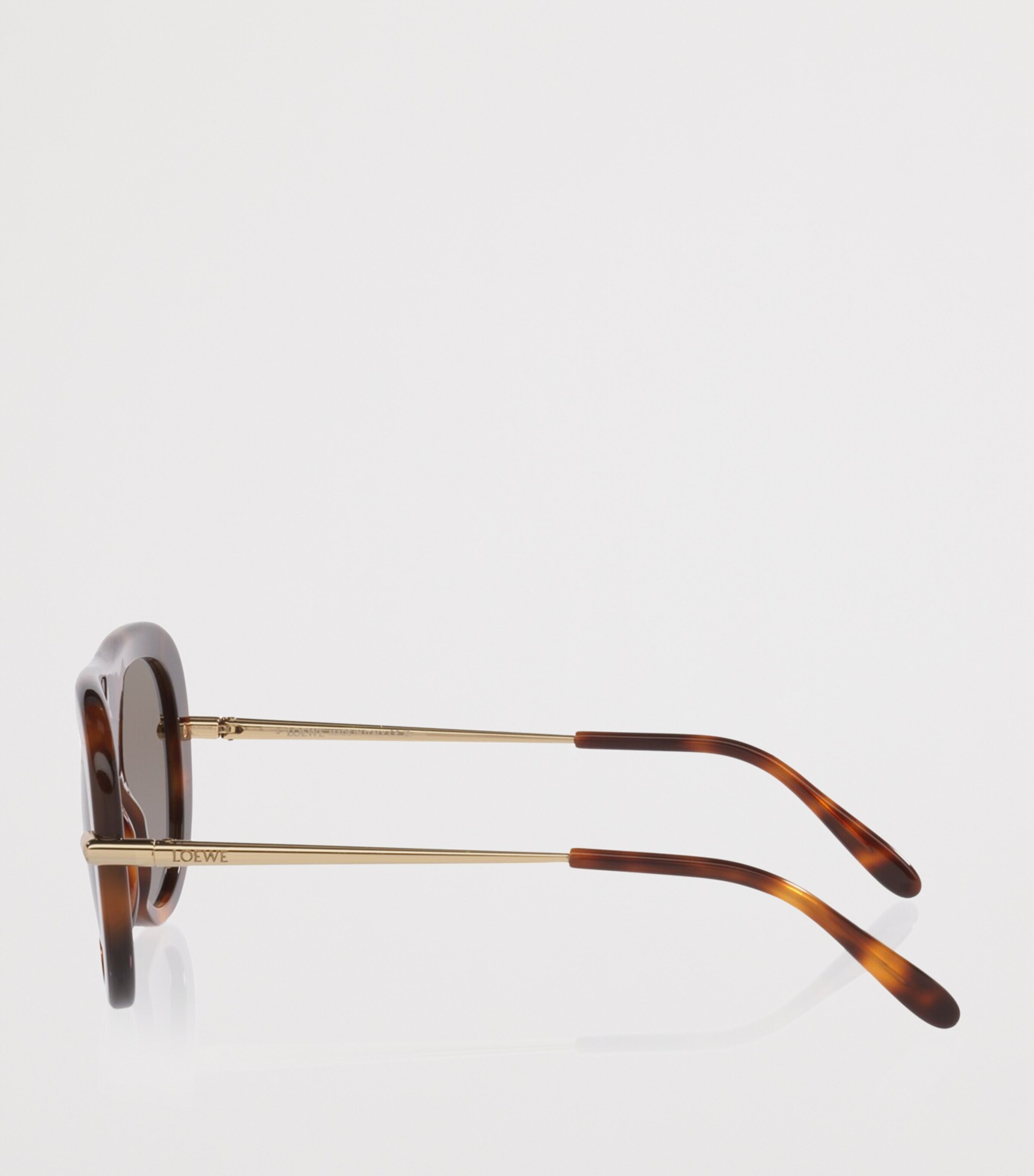 LOEWE Tortoiseshell Slim Pilot Sunglasses Brown Image 3