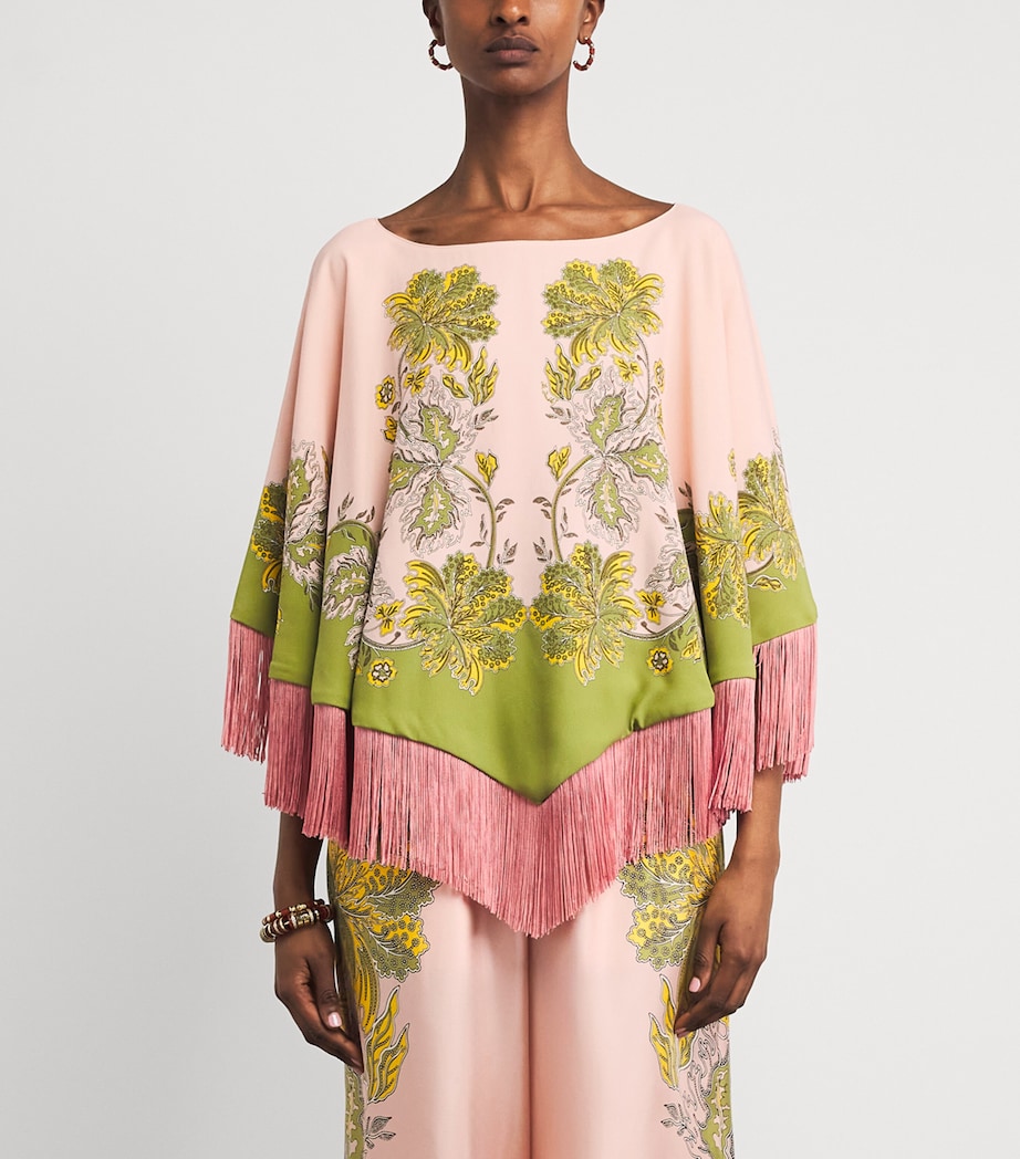 La Doublej Reversible Fringed Poncho Swathe Placée Image 4