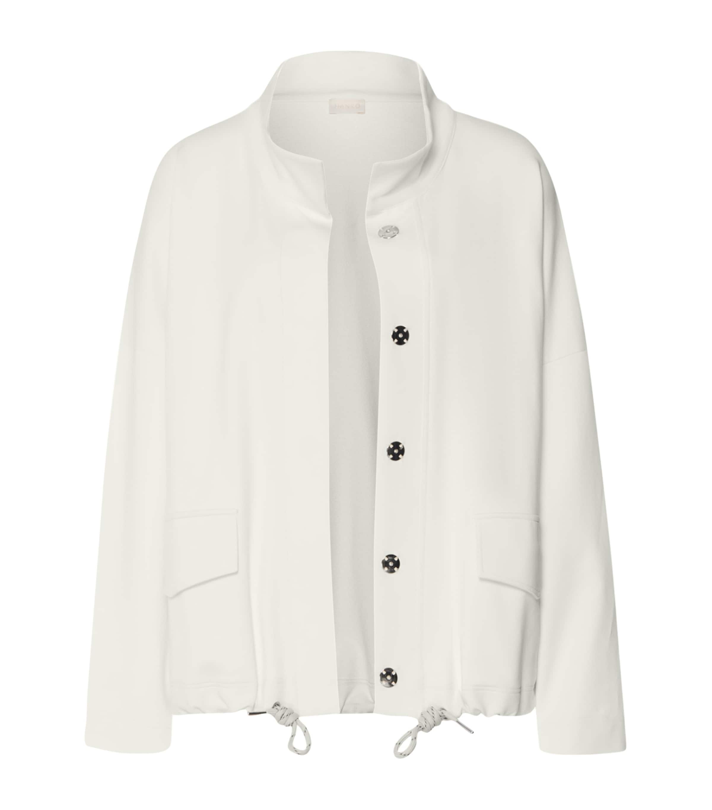 Hanro Womens Stretch-Cotton Easy Living Jacket Misty White Image 1