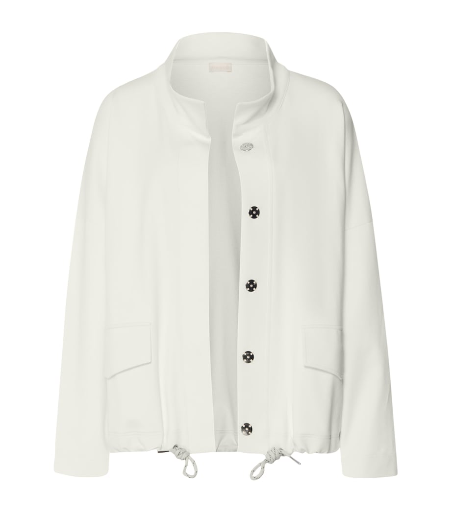 Hanro Womens Stretch-Cotton Easy Living Jacket Misty White Image 1