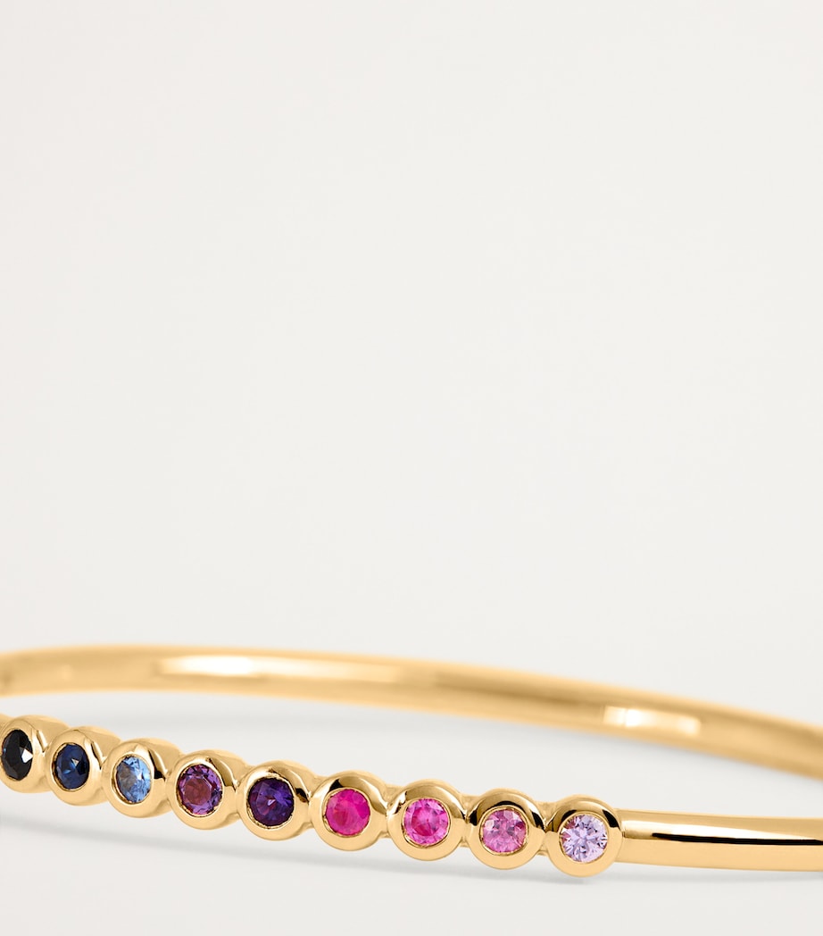 Yellow Gold and Mixed Sapphire Jill Bangle YELLOW GOLD Image 6