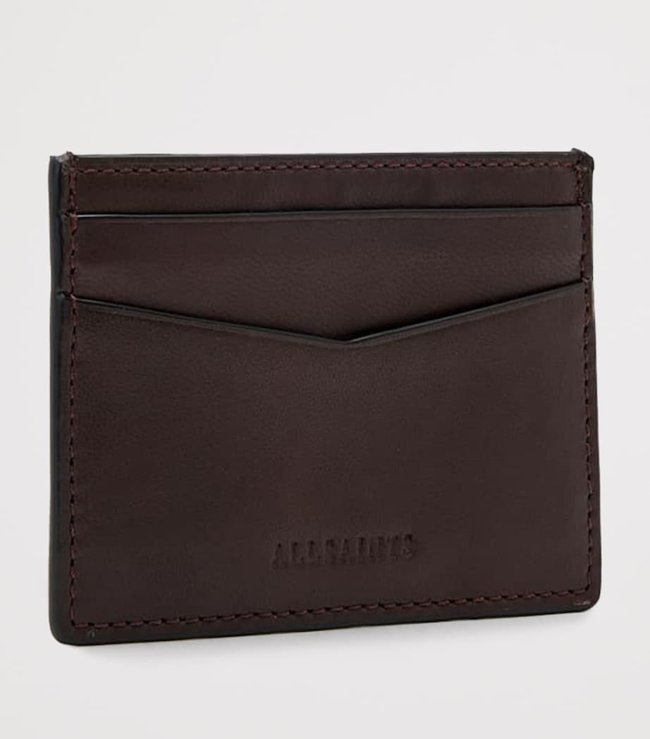 AllSaints Leather Delph Cardholder Bitter Brown Image 3