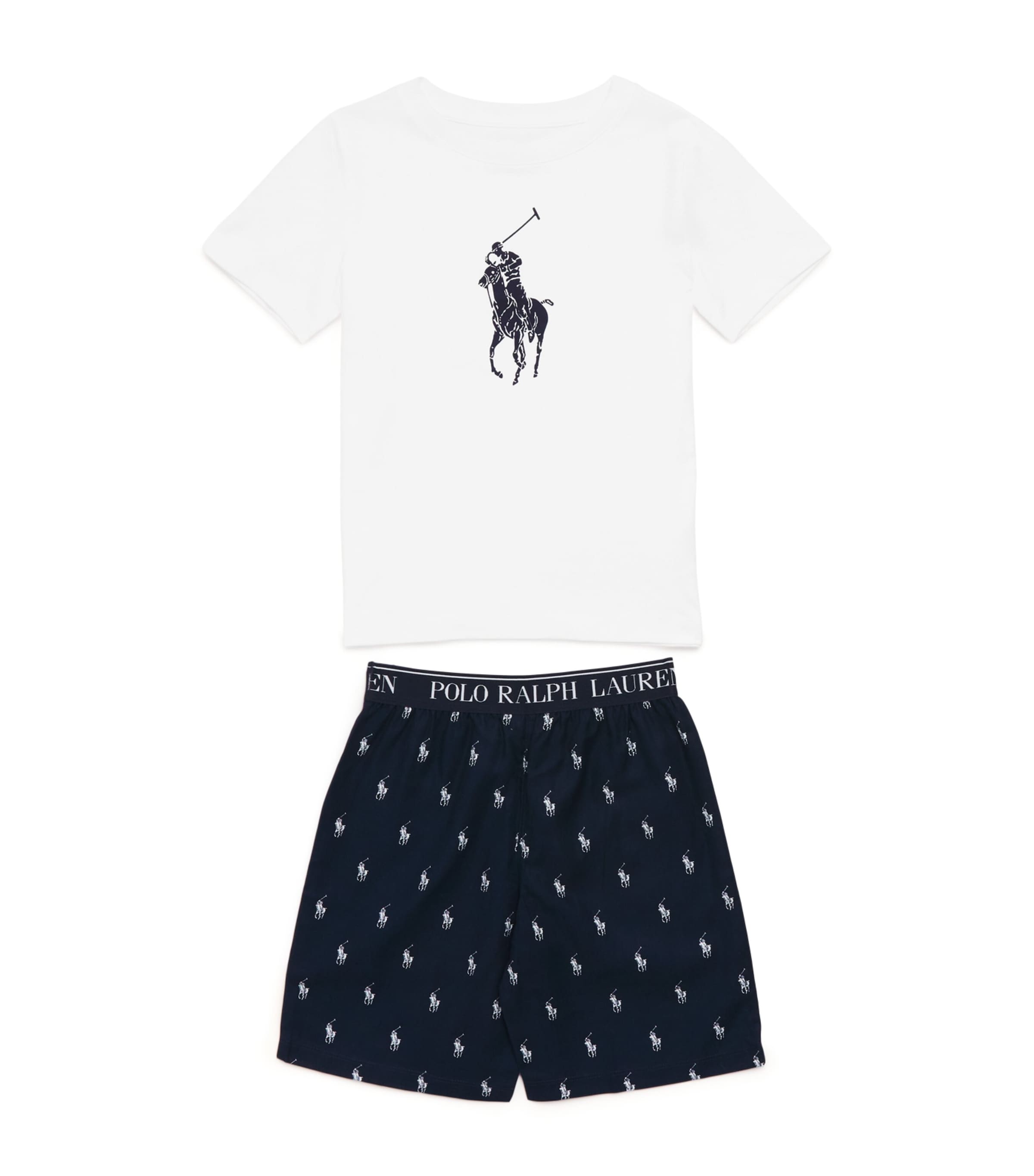 Cotton T-Shirt and Shorts Pyjama Set (5-7 Years) BCVNEWPORT NAVY Image 1
