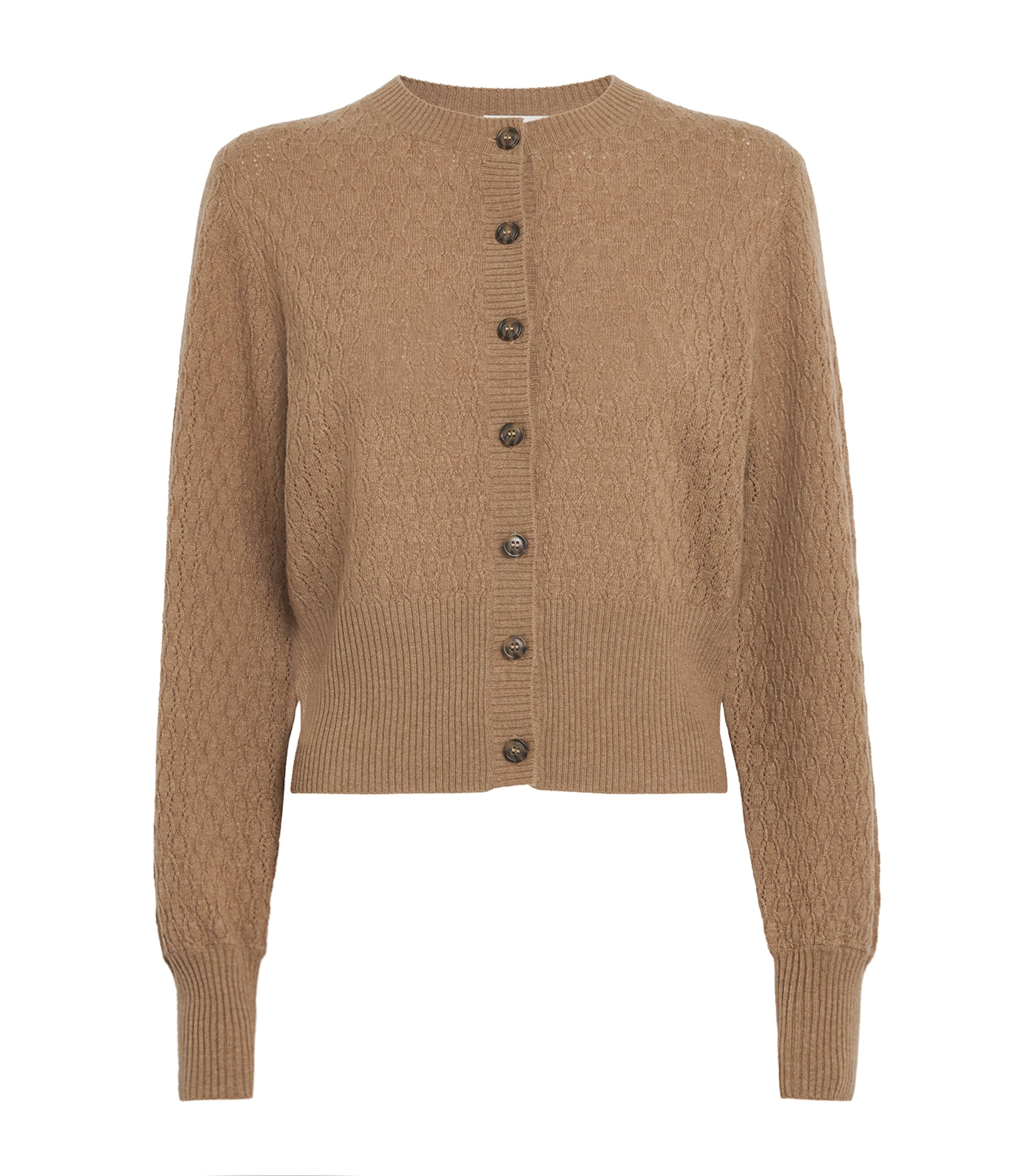 Le Kasha Womens Organic Cashmere Cardigan Camel Image 1