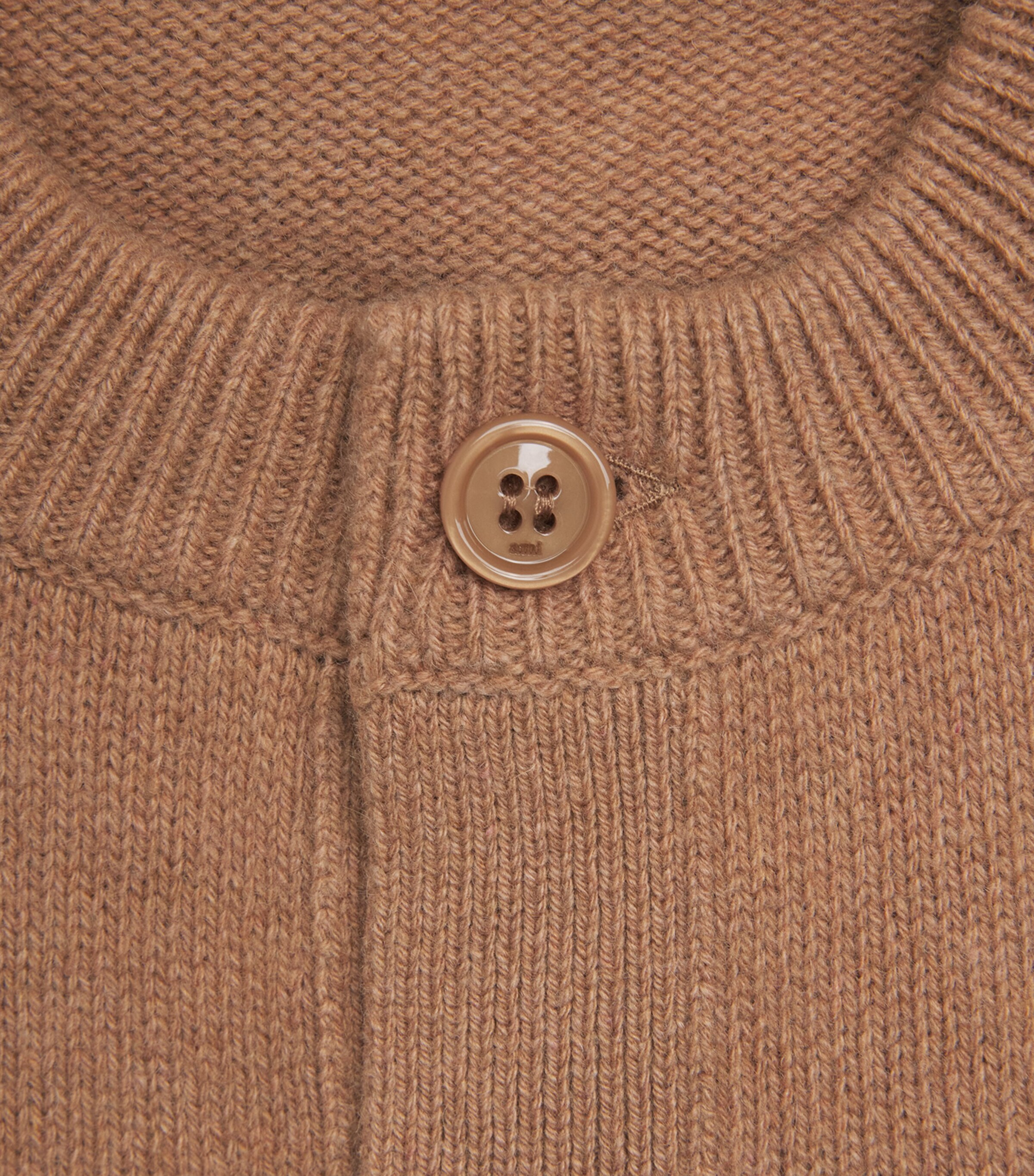 AMI Paris Womens Cashmere-Wool Cardigan Camel Image 6