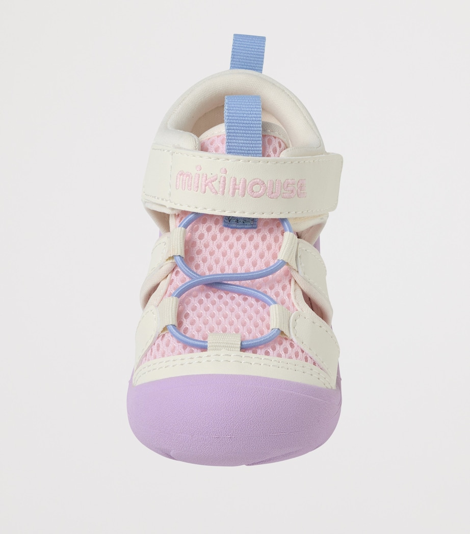 Miki House Mesh-Panel Velcro Sandals Image 3