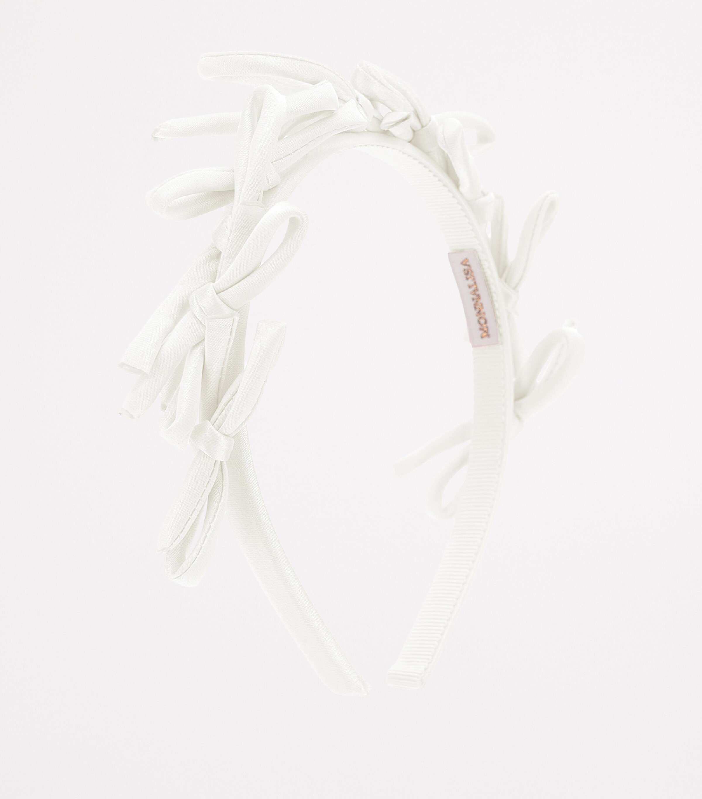 Satin Bow Headband PANNA Image 2