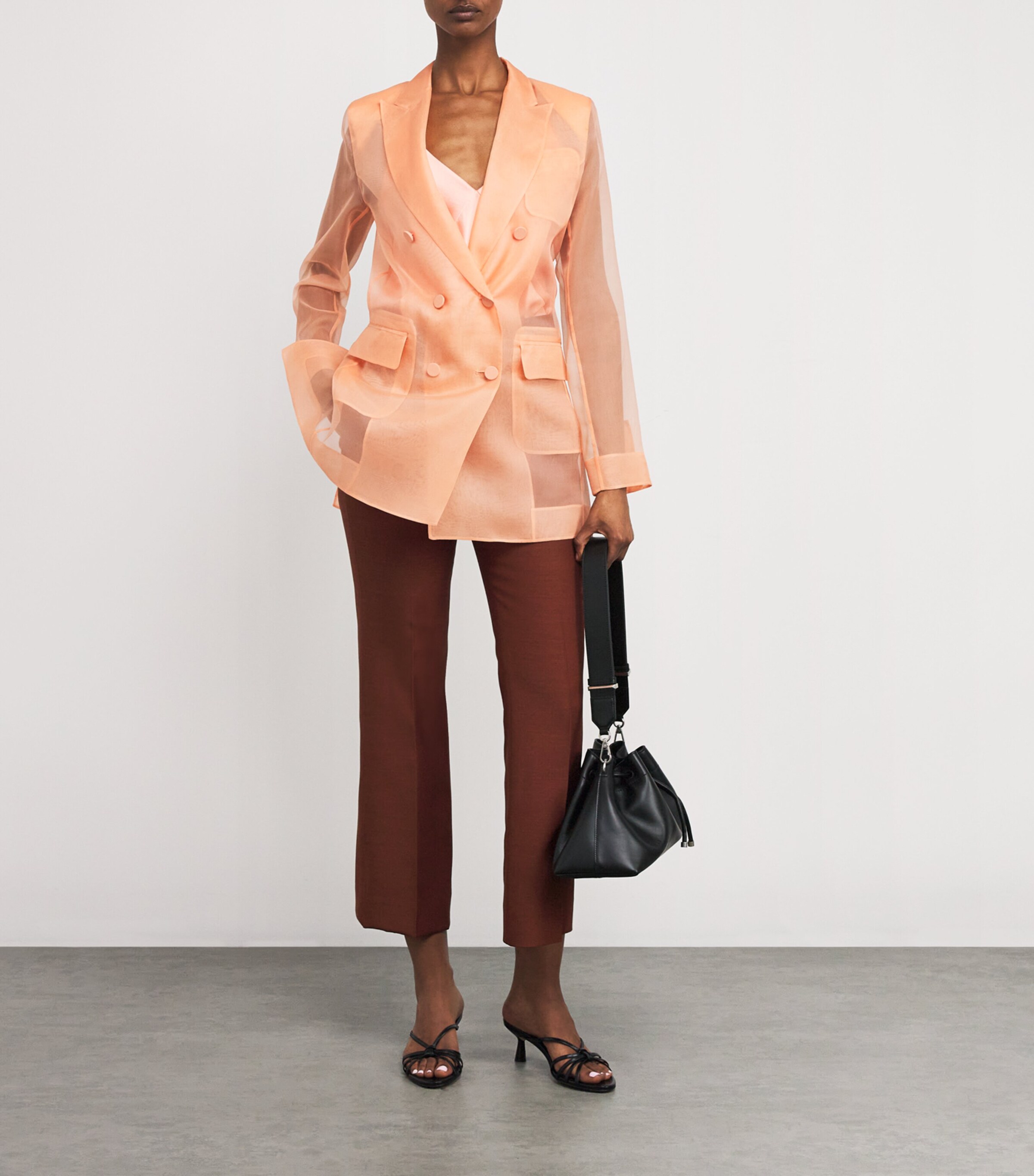 Max Mara Silk Organza Double-Breasted Blazer | Harrods US