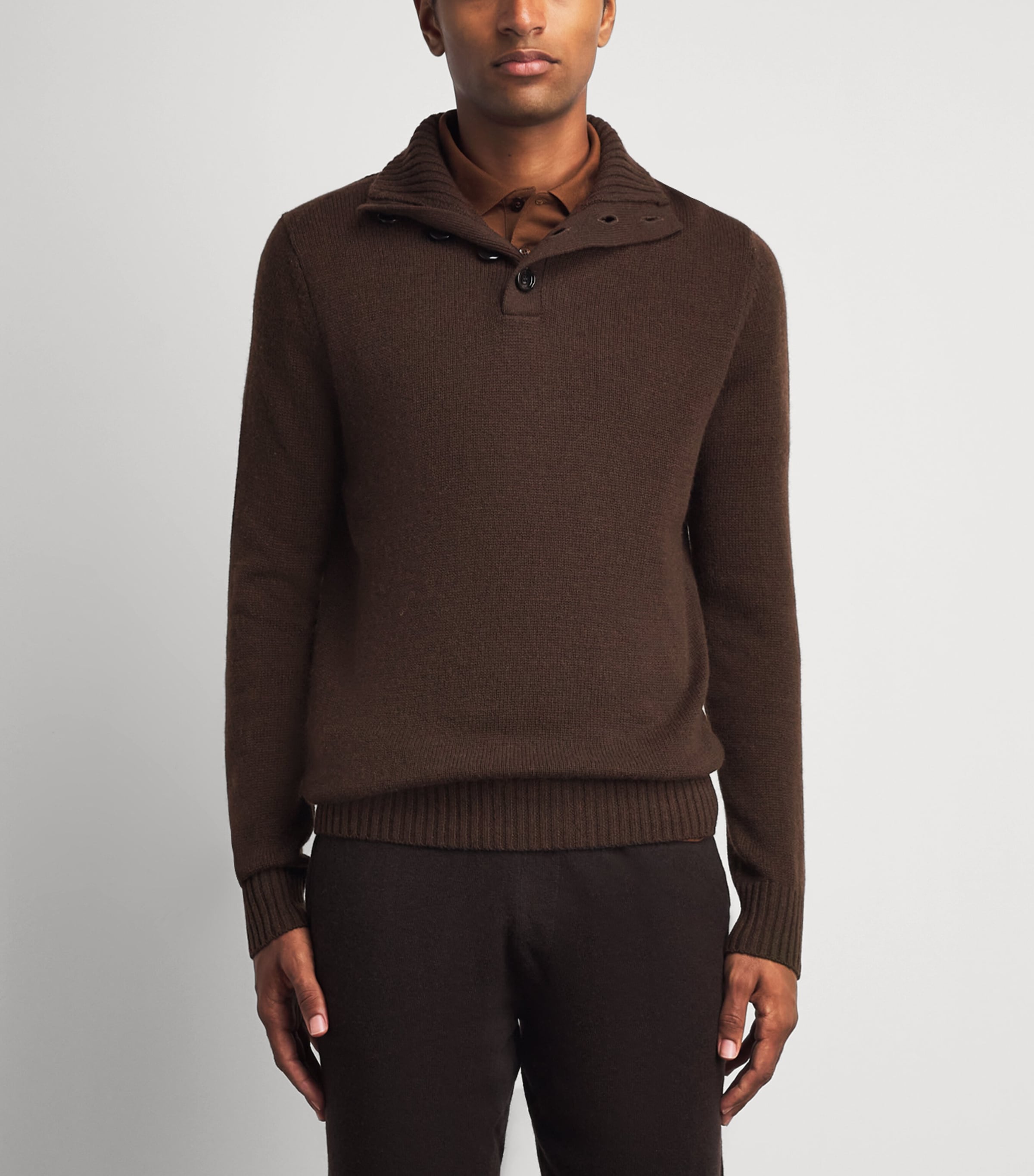 Allude Mens Wool-Cashmere High-Neck Sweater Image 4
