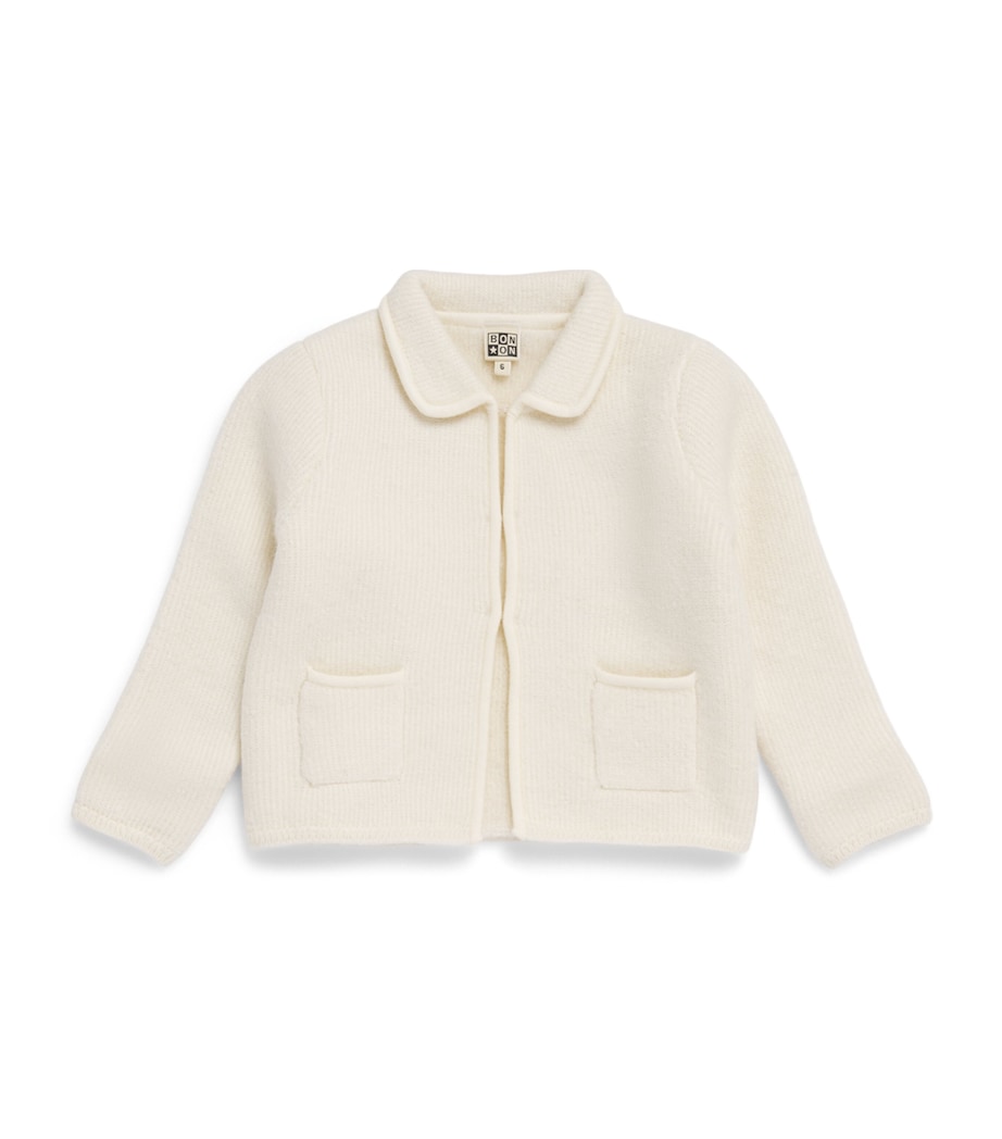 Bonton Collared Cardigan (2-14 Years) Milk Image 1