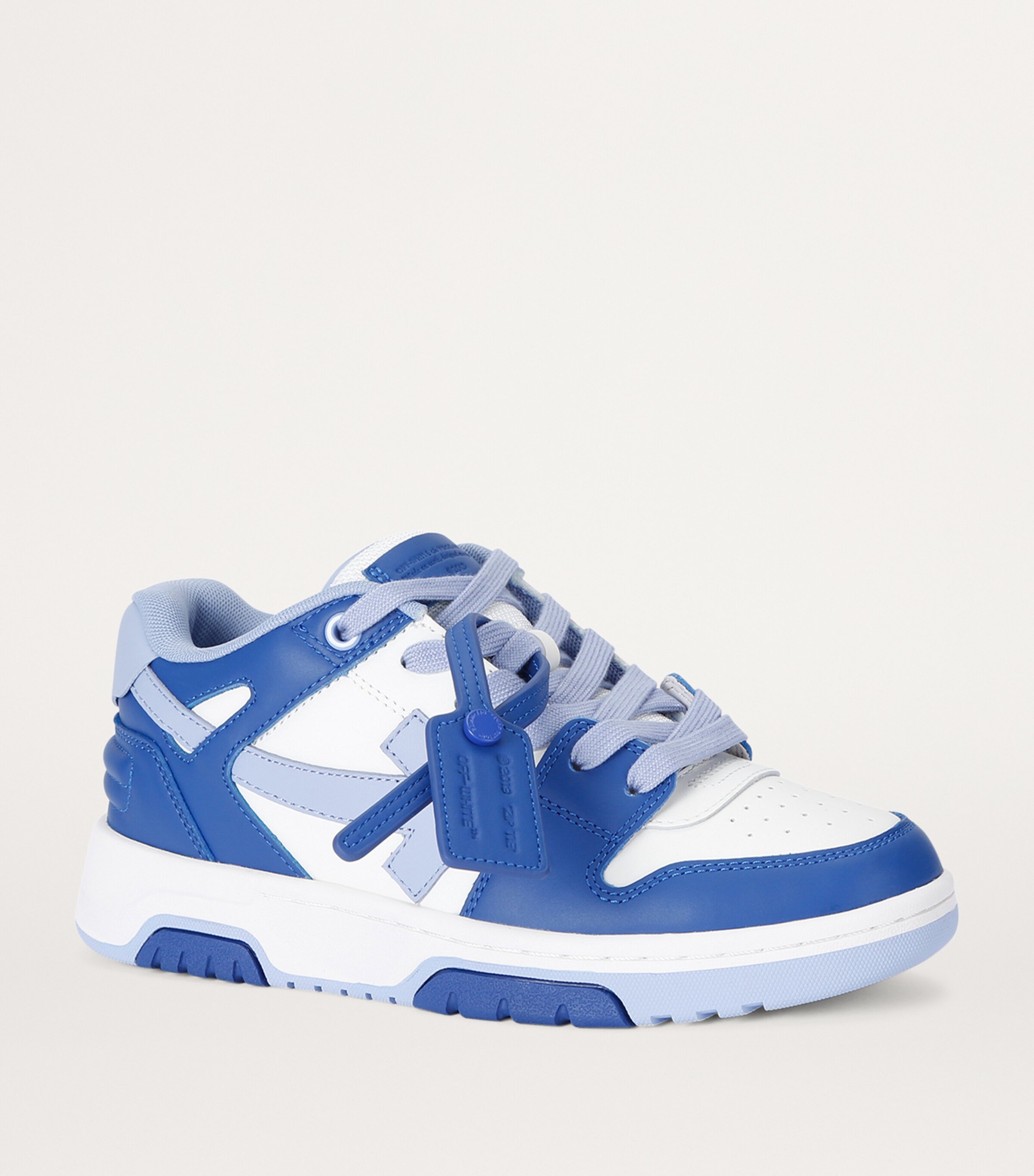 Off-White Kids Leather OOO Sneakers Blue Image 3