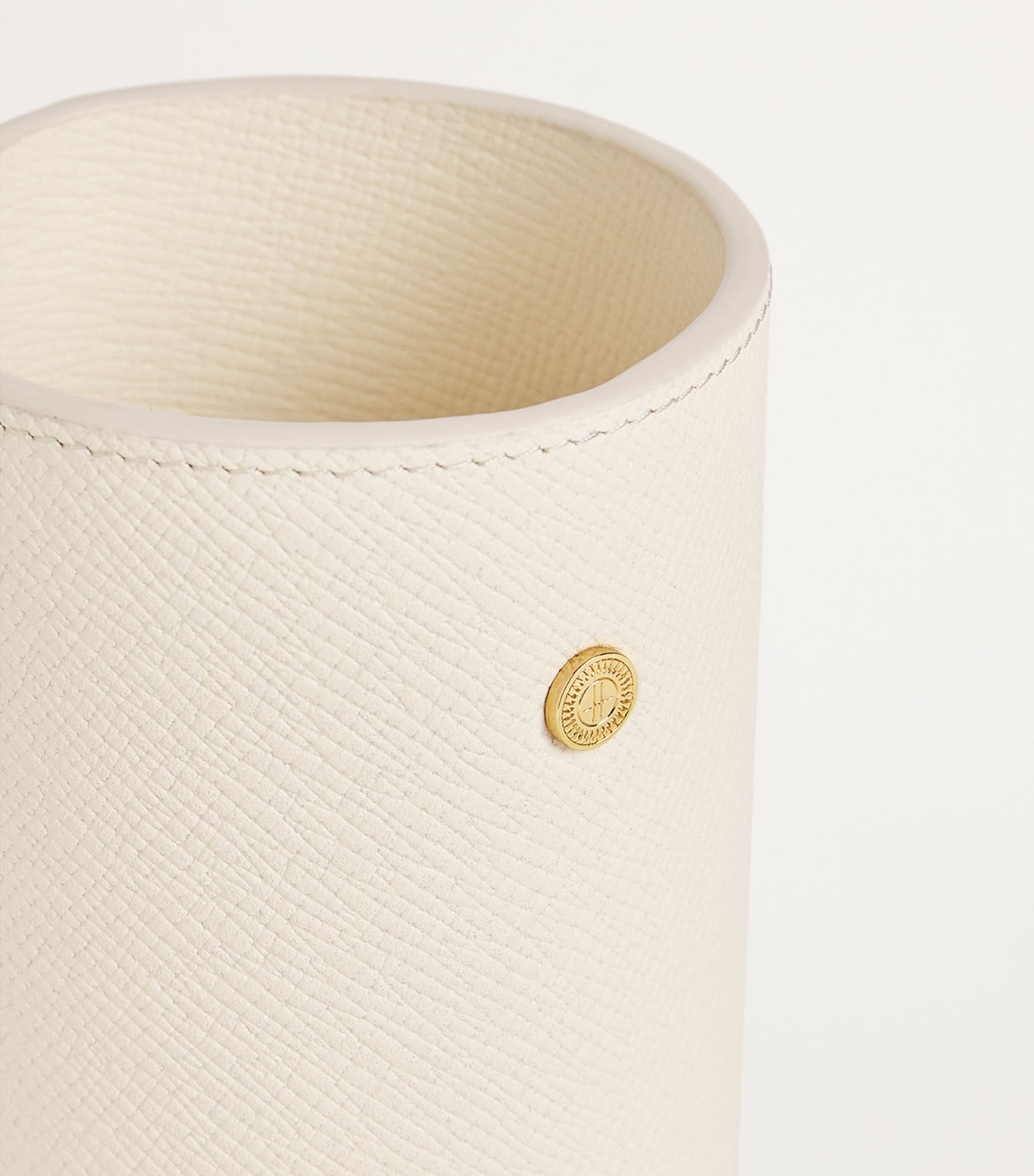 Leather Pen Pot OYSTER Image 3