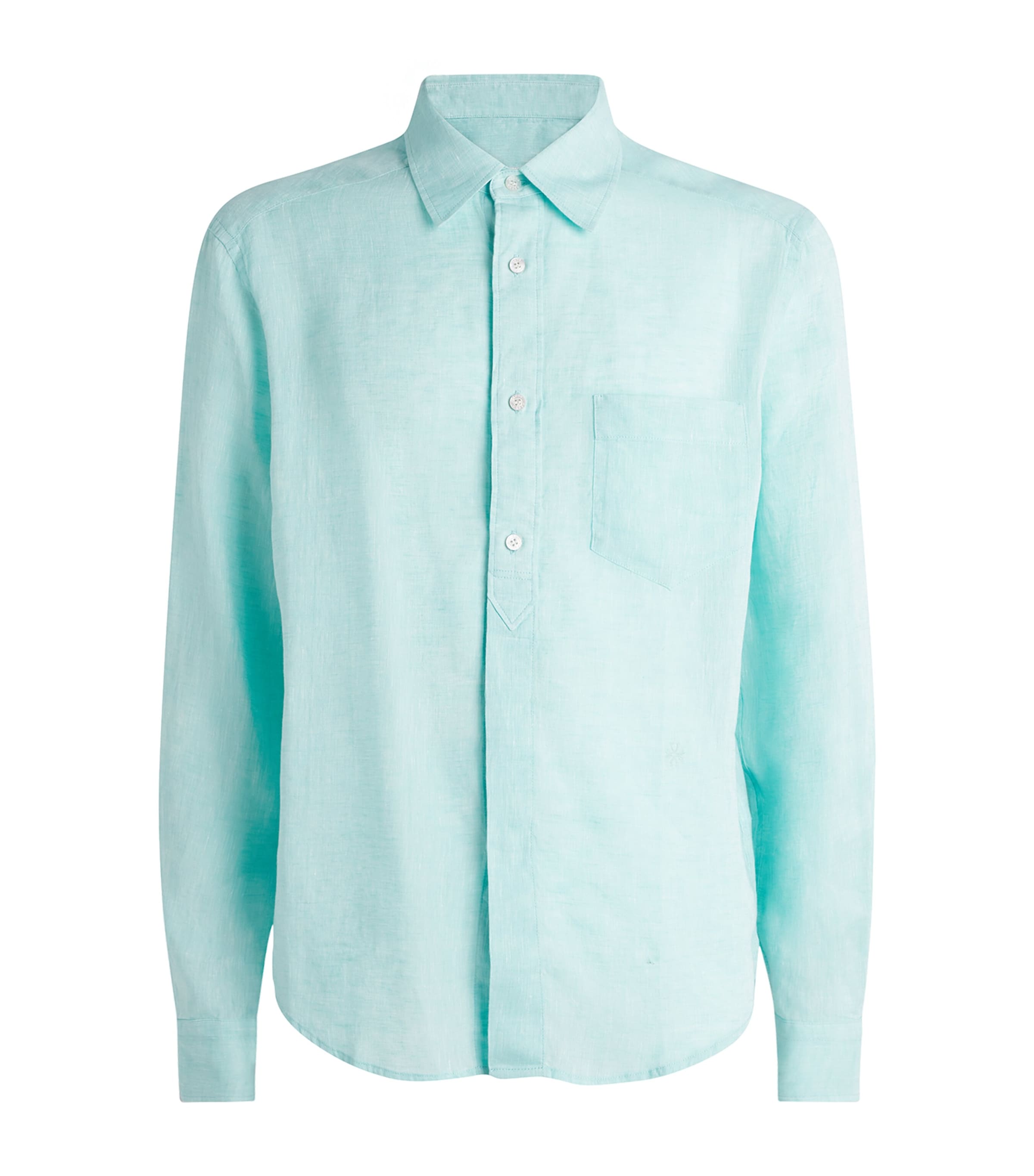 JACOB COHËN Mens Linen Long-Sleeve Shirt Turquoise Image 1