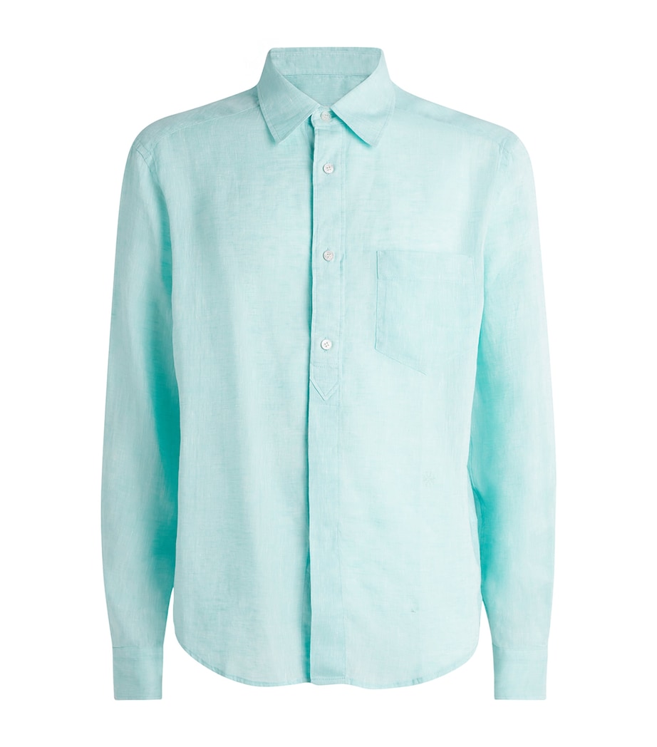 JACOB COHËN Mens Linen Long-Sleeve Shirt Turquoise Image 1